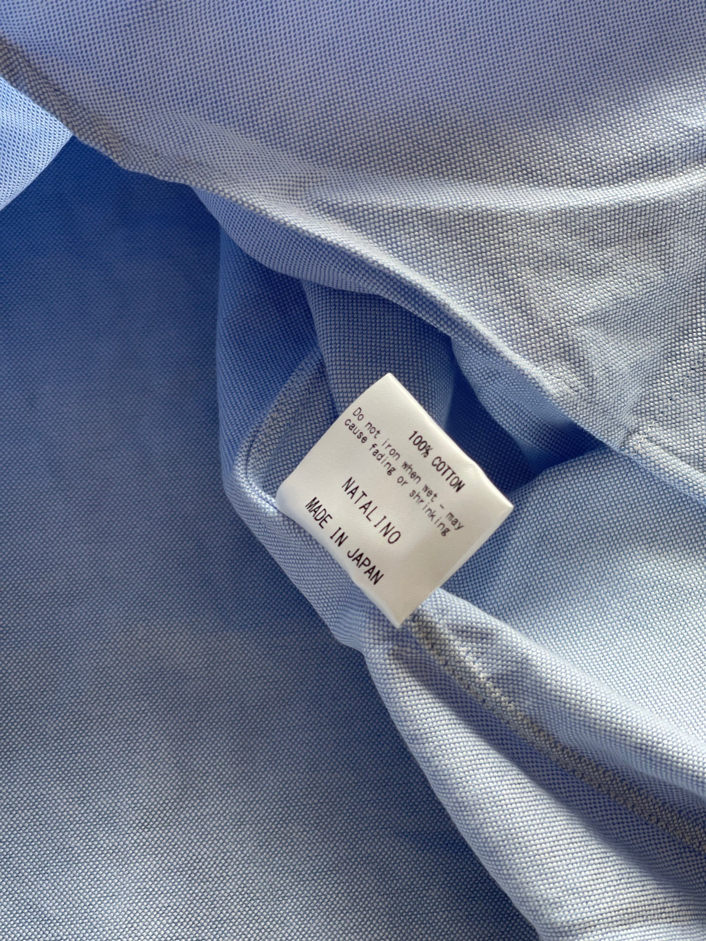 BNWT Natalino Oxford Cotton Shirt Made In Japan RRP £135 Blue