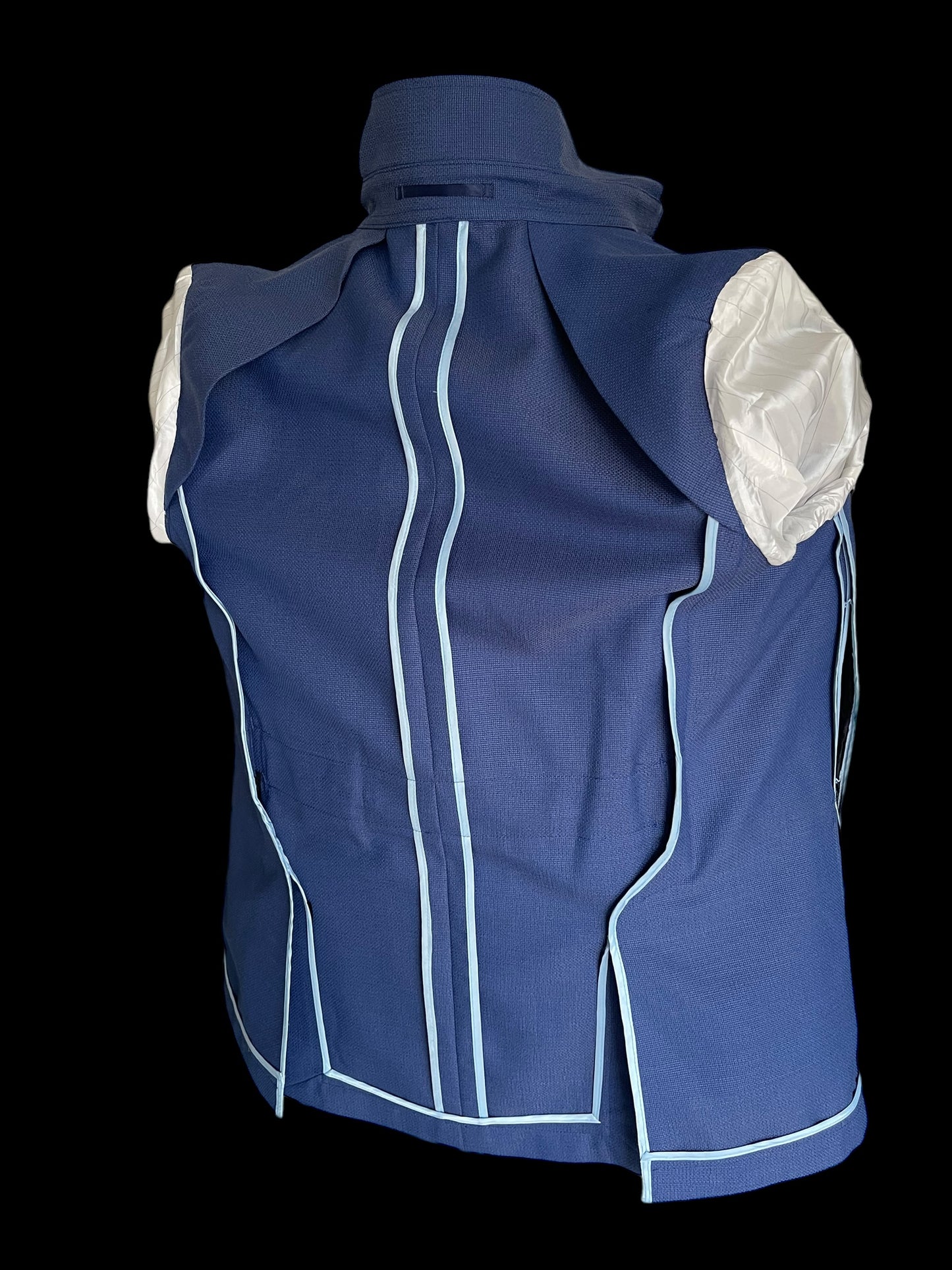 Bespoke Safari Jacket 40R Blue Unstructured Dugdale Non Crease Wool RRP£895
