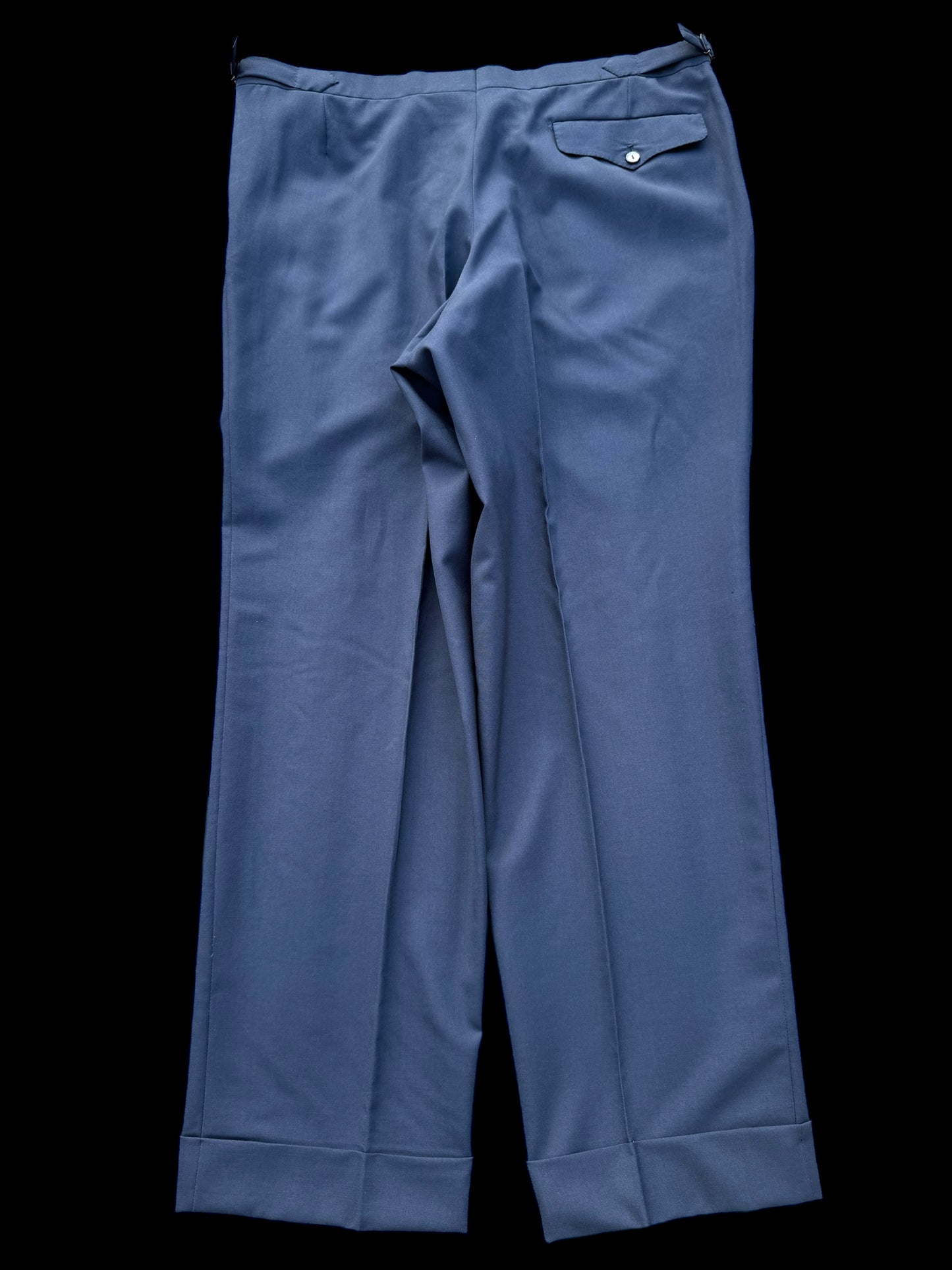 Bespoke Kent & Haste Savile Row Navy Suit Trousers W36” Lightweight Wool