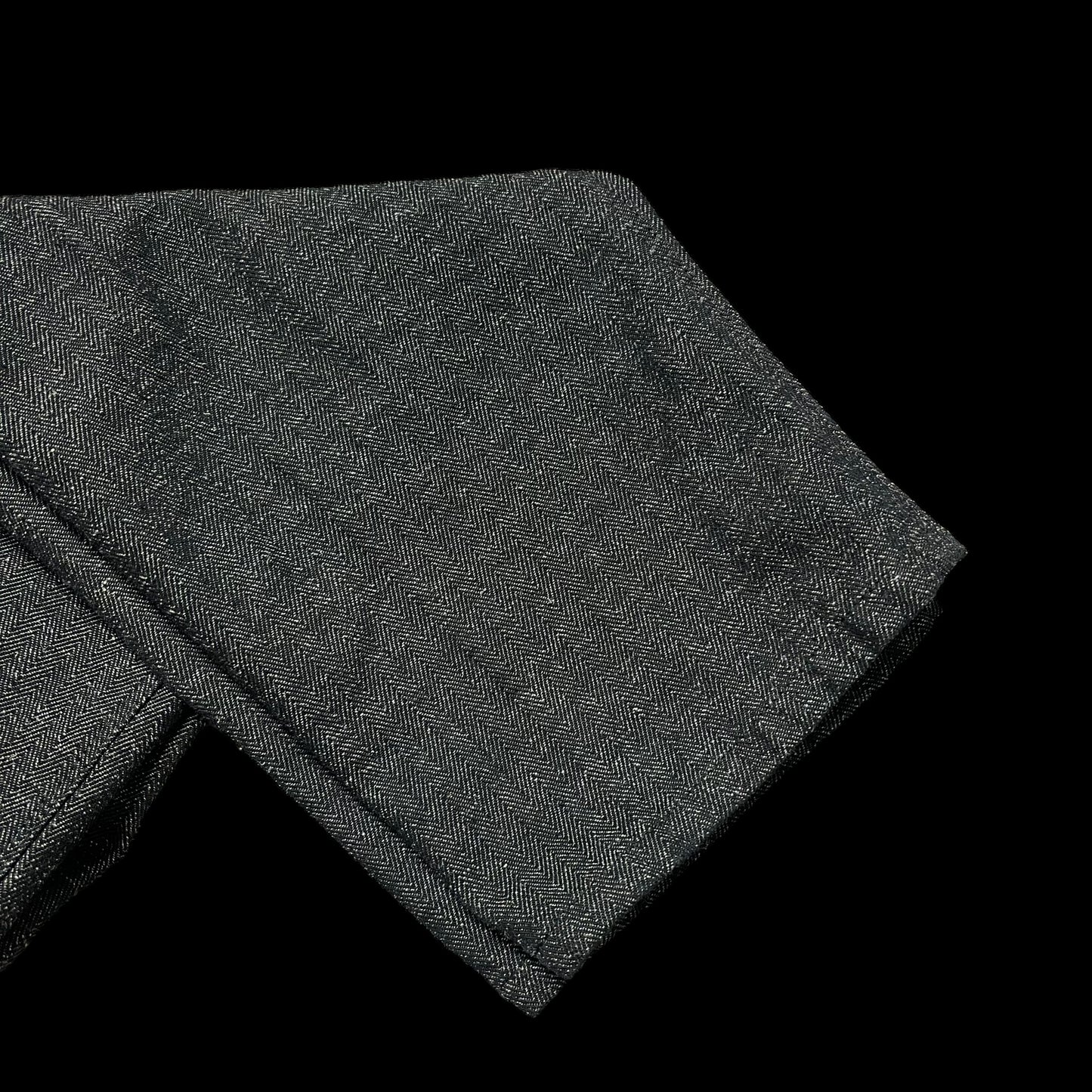 Incotex Slacks Herringbone Cotton Linen Dark Green 36”