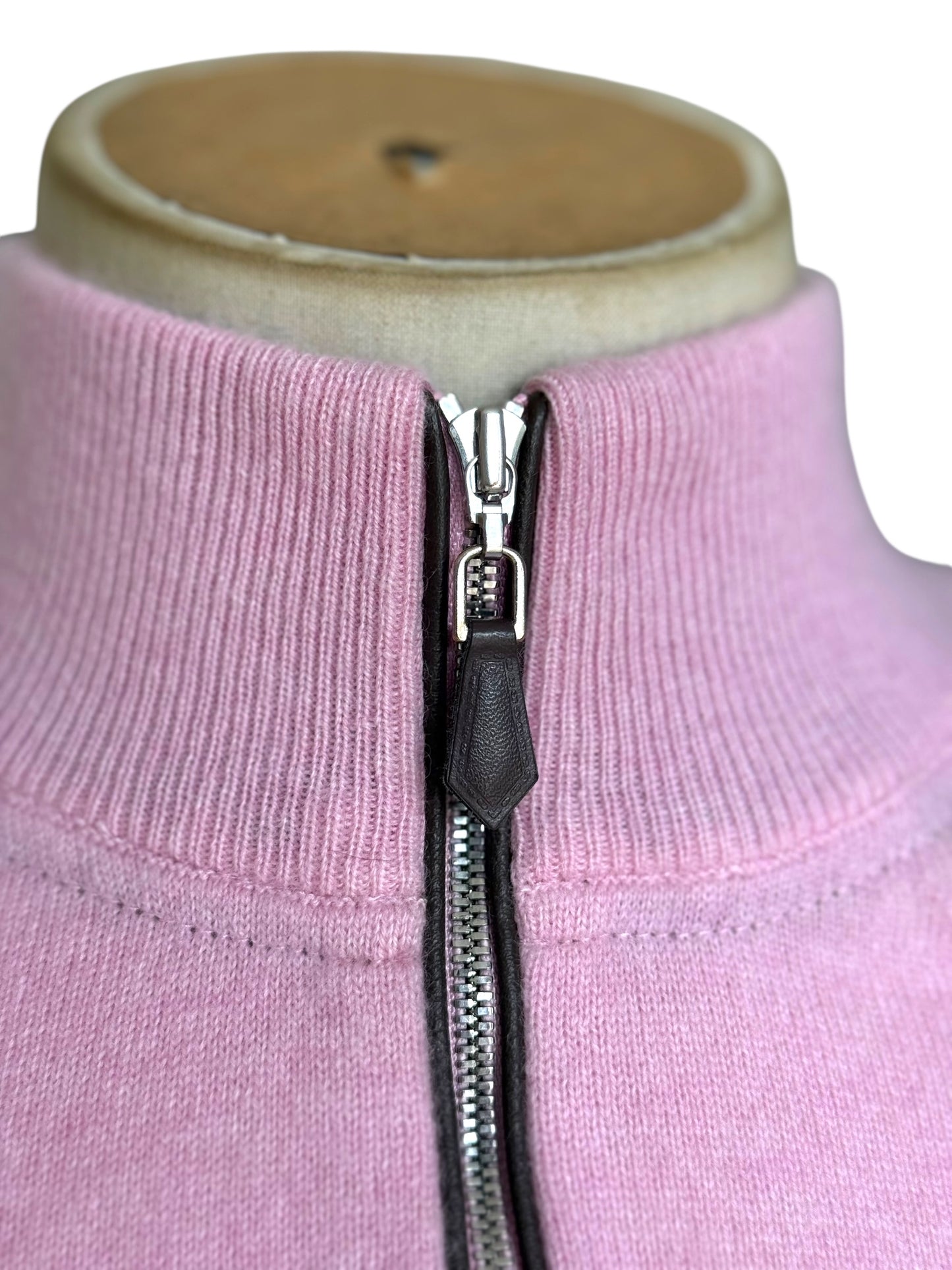 Men’s N. Peal Carnaby 1/4 Zip Cashmere Jumper Pink Size Large SS22 RRP £375