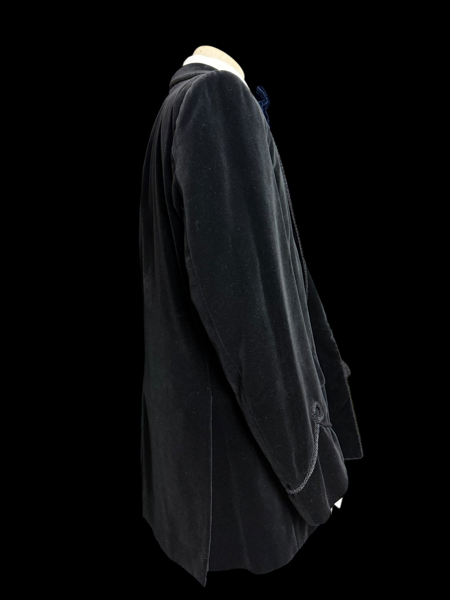 Bespoke Turnbull & Asser Double Breasted Velvet Smoking Jacket 44L Black
