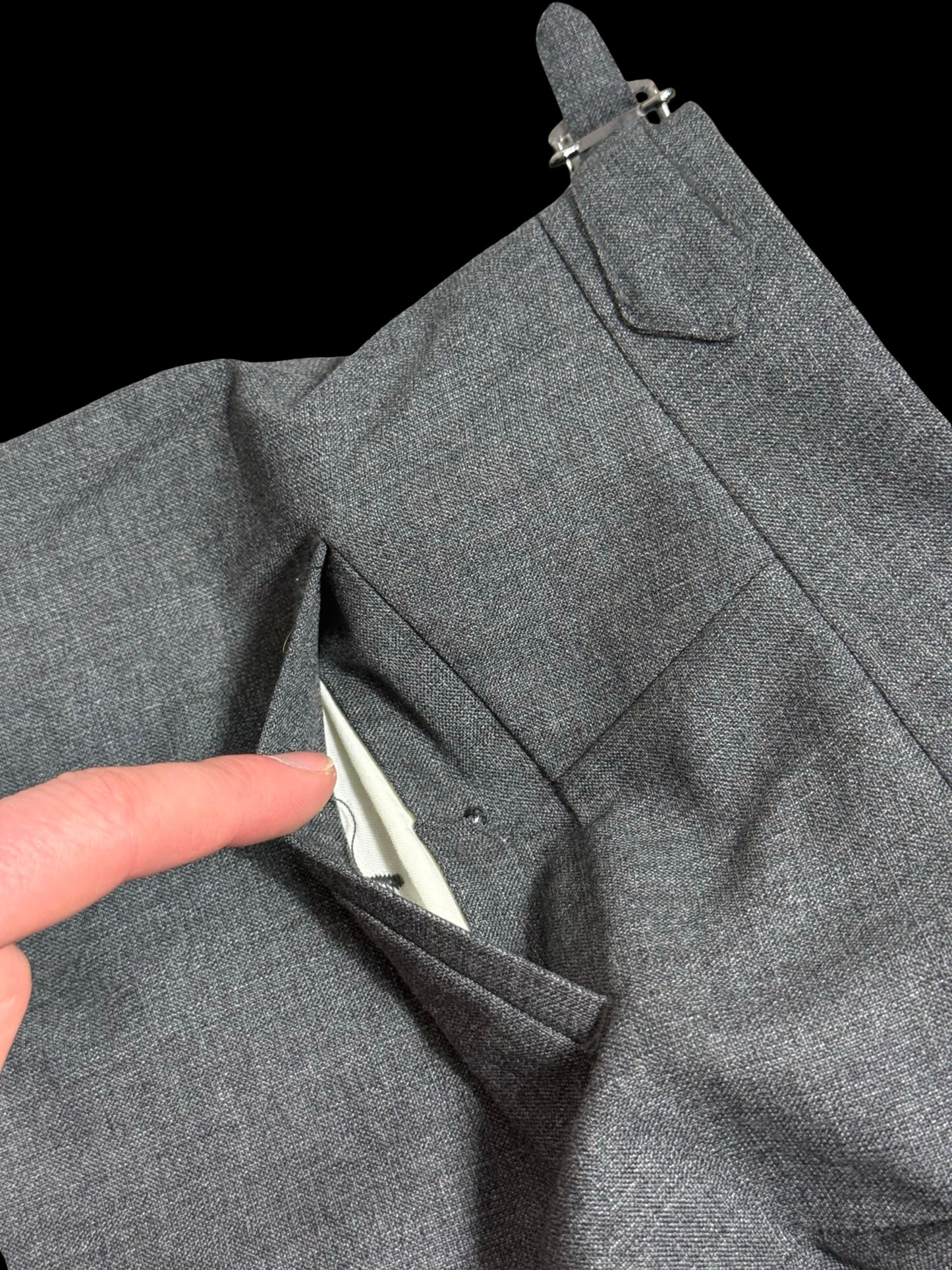 Men’s Natalino Mid Grey Tropical Wool Pleat Front Trousers W32S RRP £195