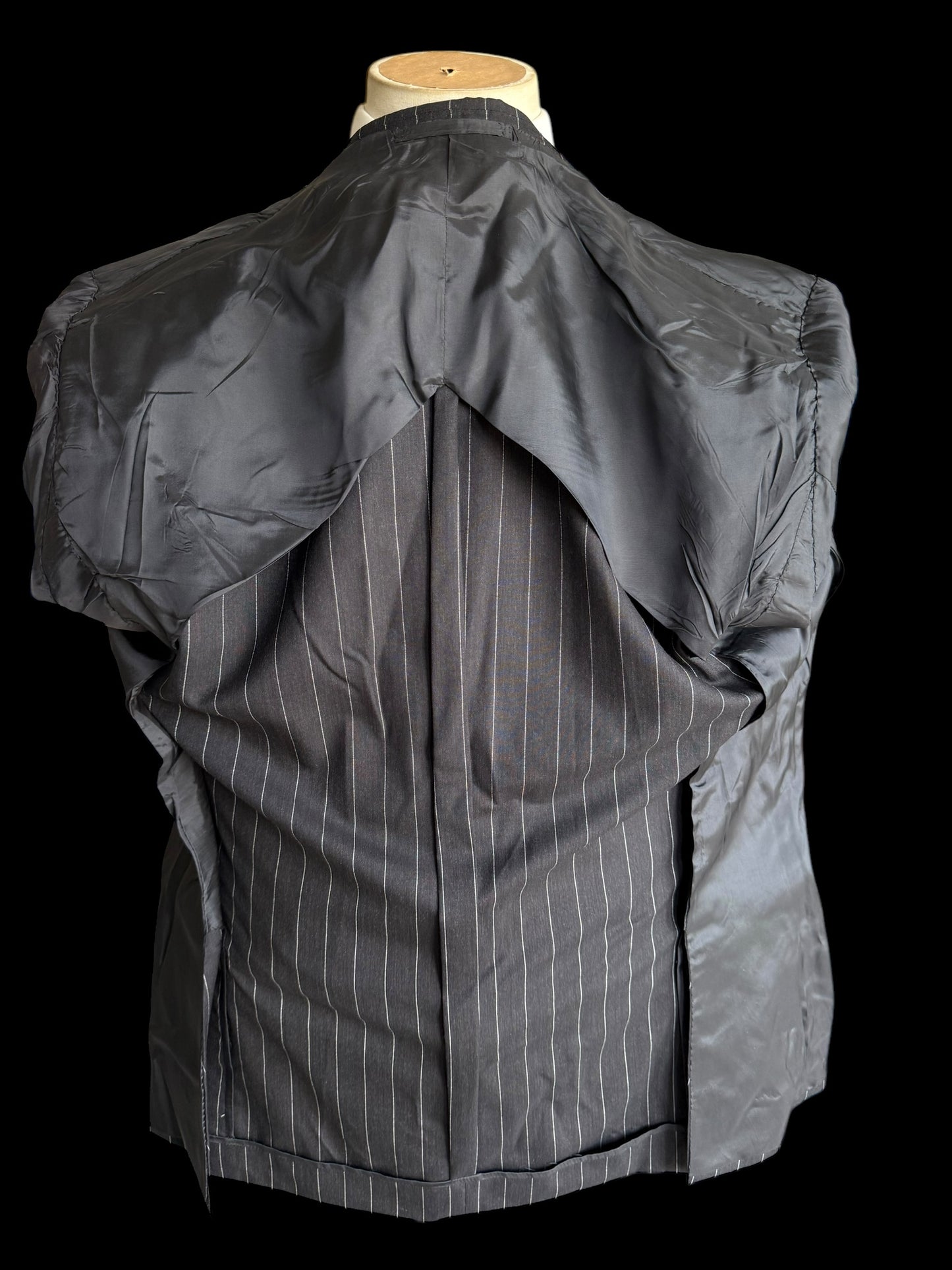 Bespoke John N Kent Grey Pinstripe Blazer 46S Sport Coat Full Canvas Savile Row