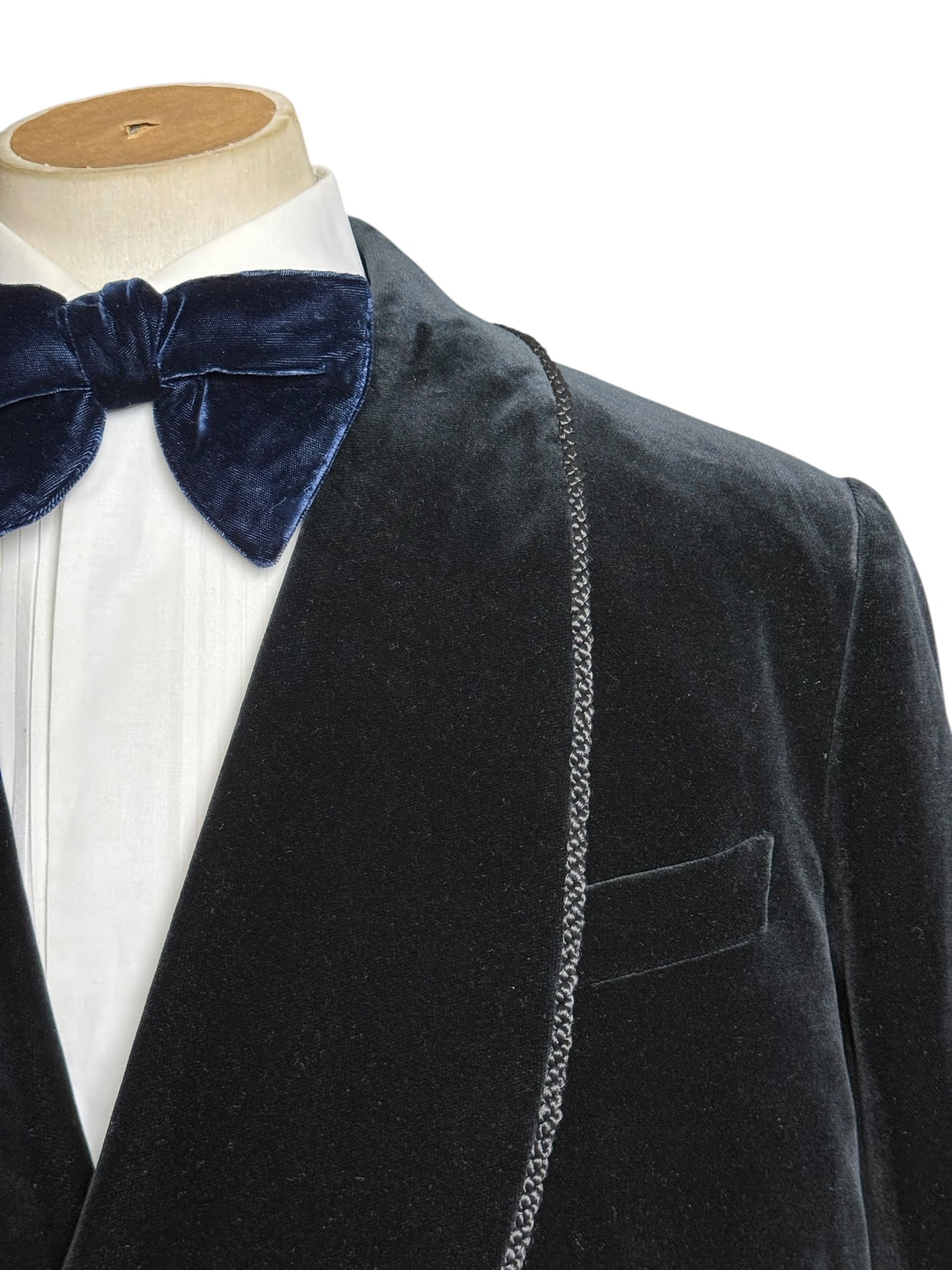 Bespoke Kent Haste Lachter Savile Row Double Breasted Velvet Smoking Jacket 48R