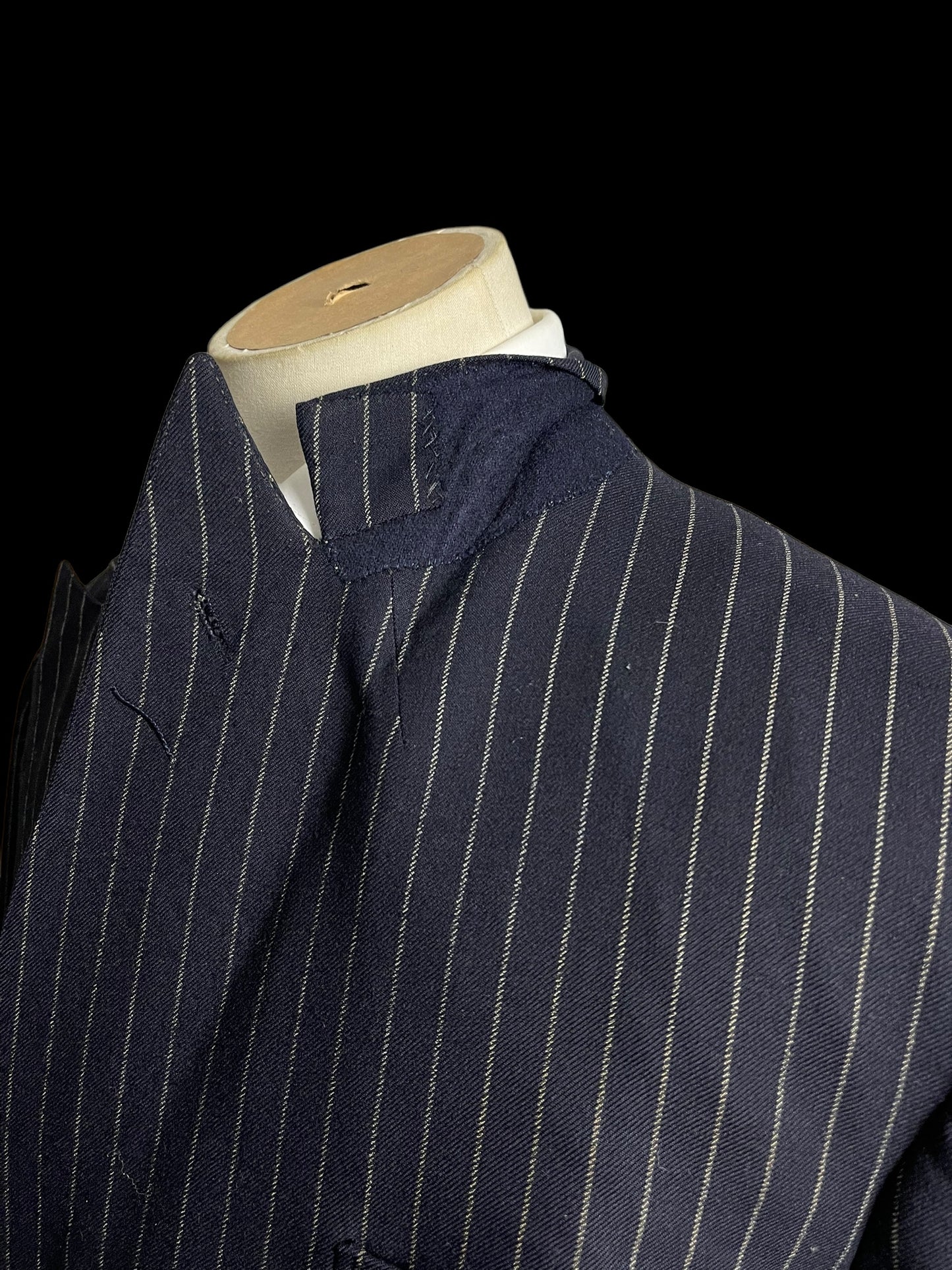 Bespoke Sandon & Co Savile Row 3pc Suit 40R / W34” Navy Chalkstripe 1960’s