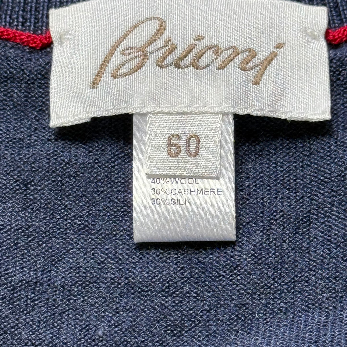Men’s Brioni Wool Cashmere & Silk Jumper Size 60 Blue Crew Neck RRP £890