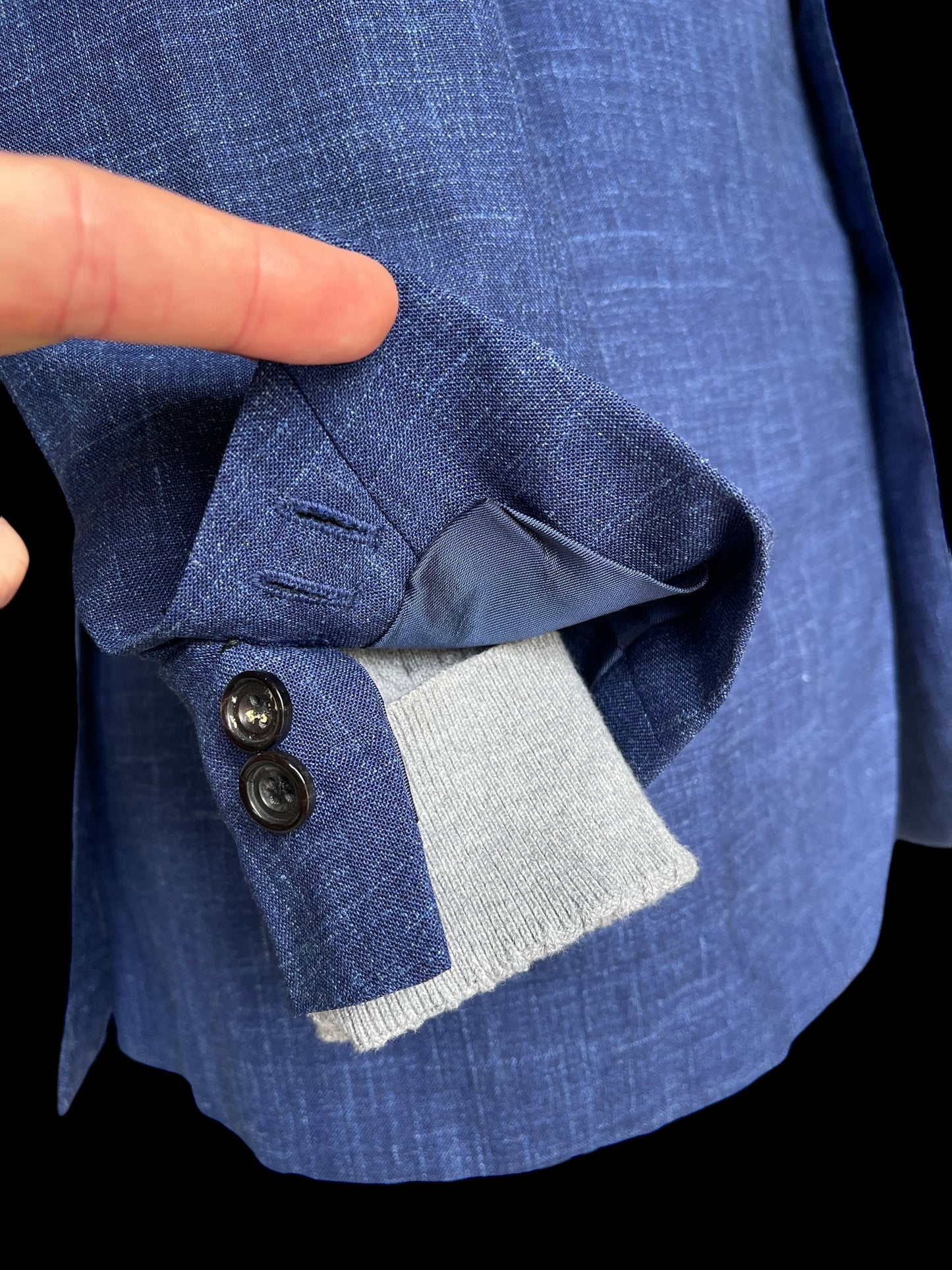 Sartorio Napoli By Kiton Sport Coat 40/41S Blue Wool Silk Linen