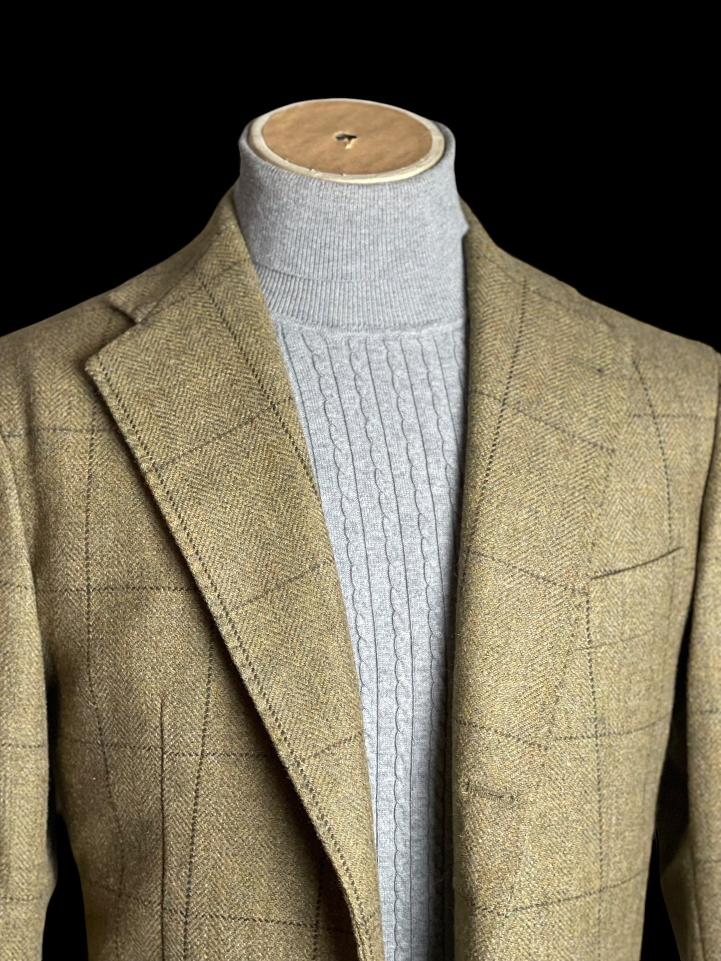 Natalino Tweed Sport Coat Jacket 38S Half Lined Windowpane Check