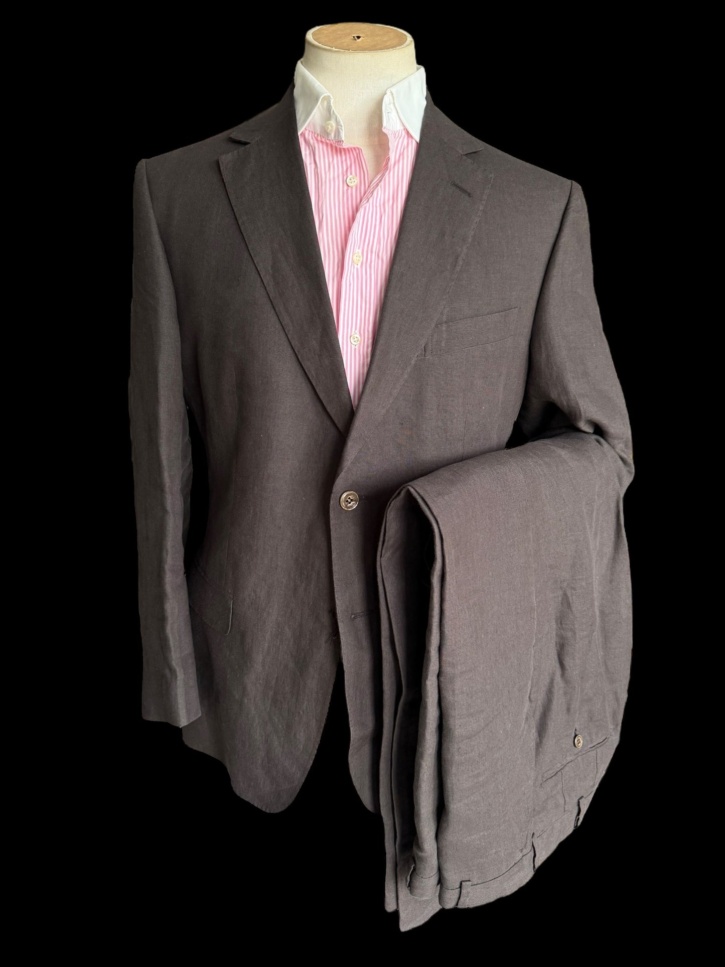 Ermenegildo Zegna Brown Linen Suit 50R / W32” Summer Wedding Z Zegna