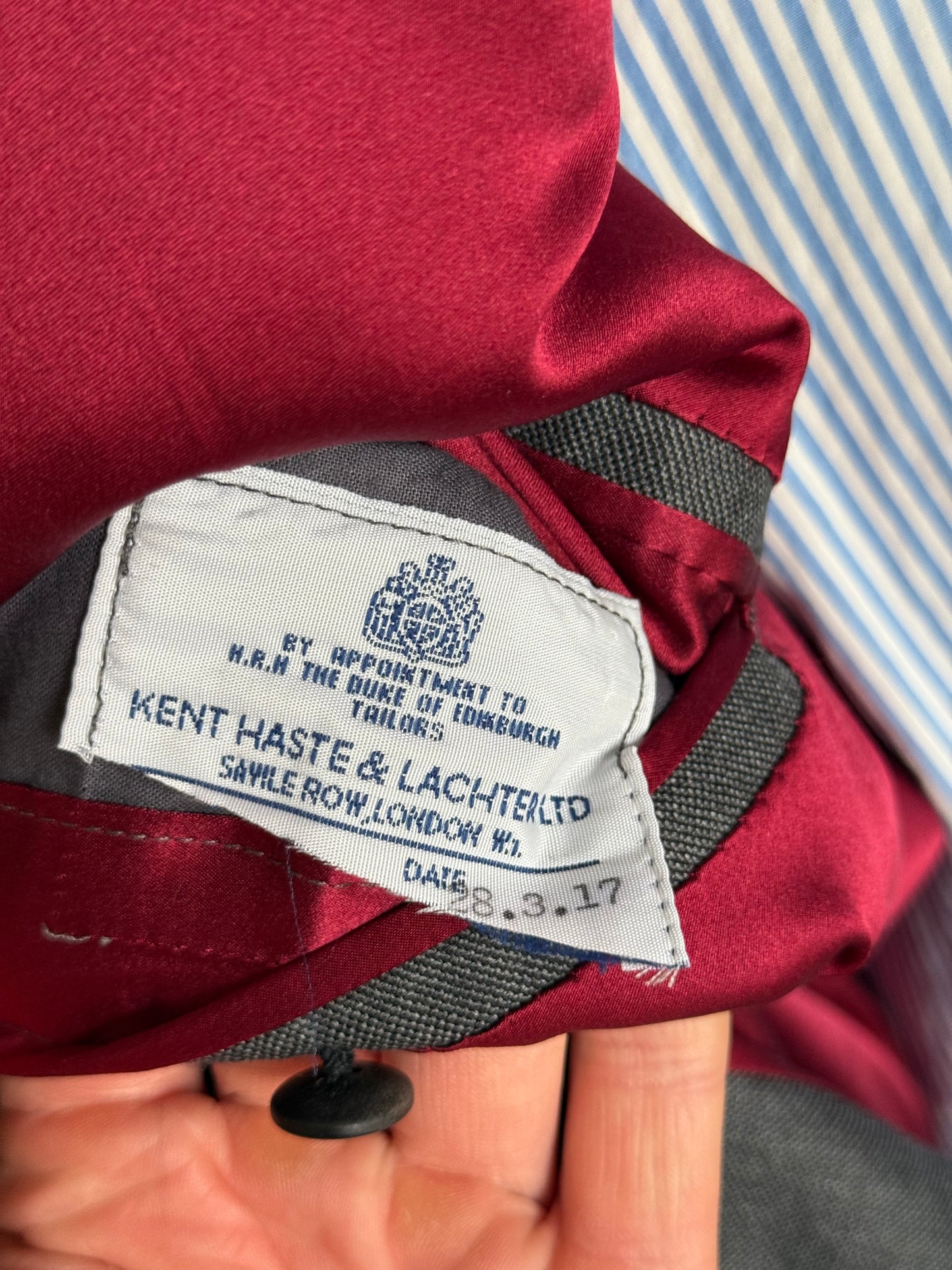 Bespoke Kent & Haste Savile Row Double Breasted Grey Blazer 44S/R Silk Lined