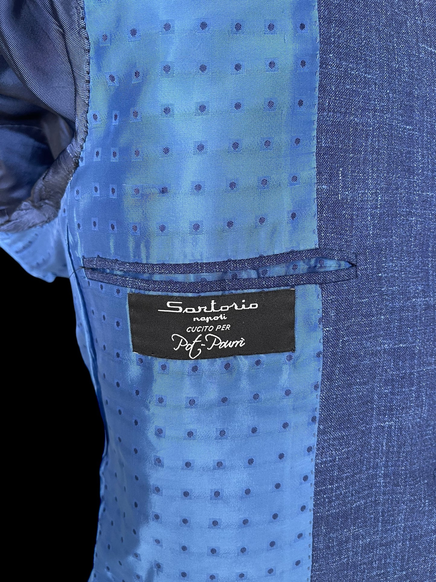 Sartorio Napoli By Kiton Sport Coat 40/41S Blue Wool Silk Linen