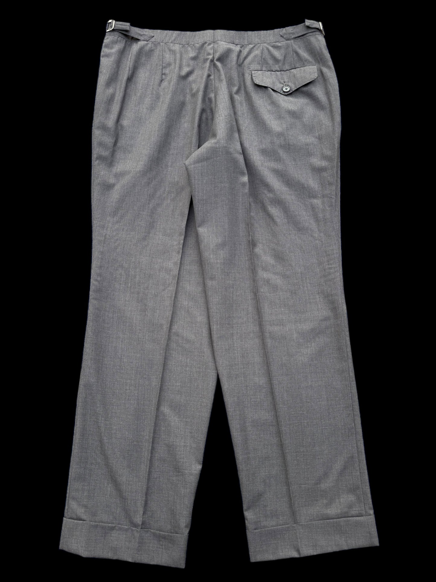 Bespoke Kent & Haste Savile Row Grey Suit Trousers W36-38” Superfine Wool
