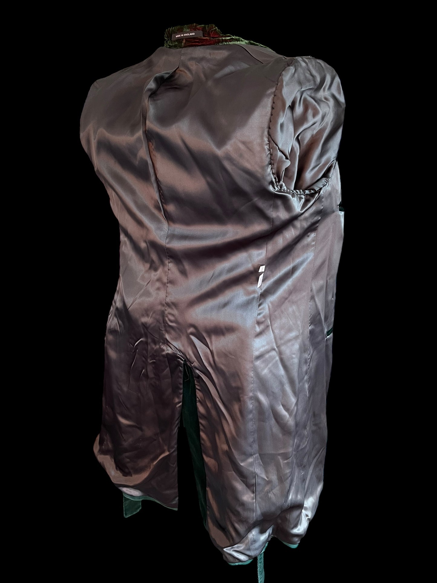 Mens Velvet Smoking Gown Robe Jacket Bottle Green Size 40”