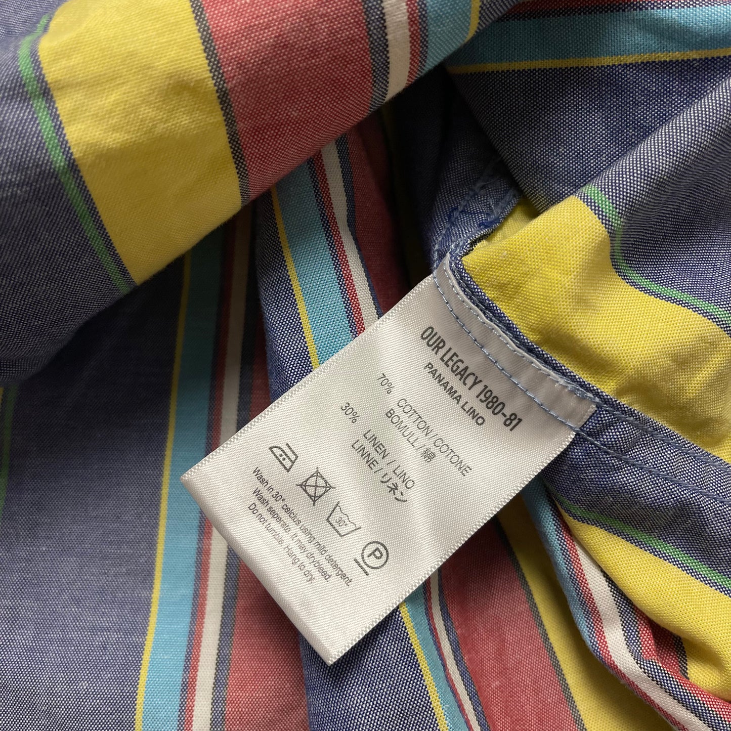 Our Legacy Striped Shirt Cotton & Linen Size Large