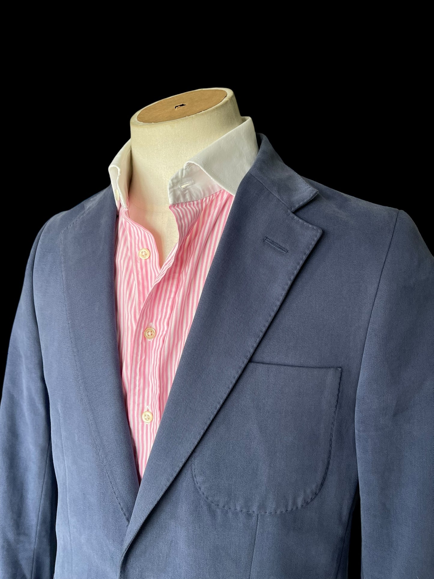 Bespoke Barrington & Ayre Sport Coat 38R Holland Sherry Soft Cotton Blue RRP£795