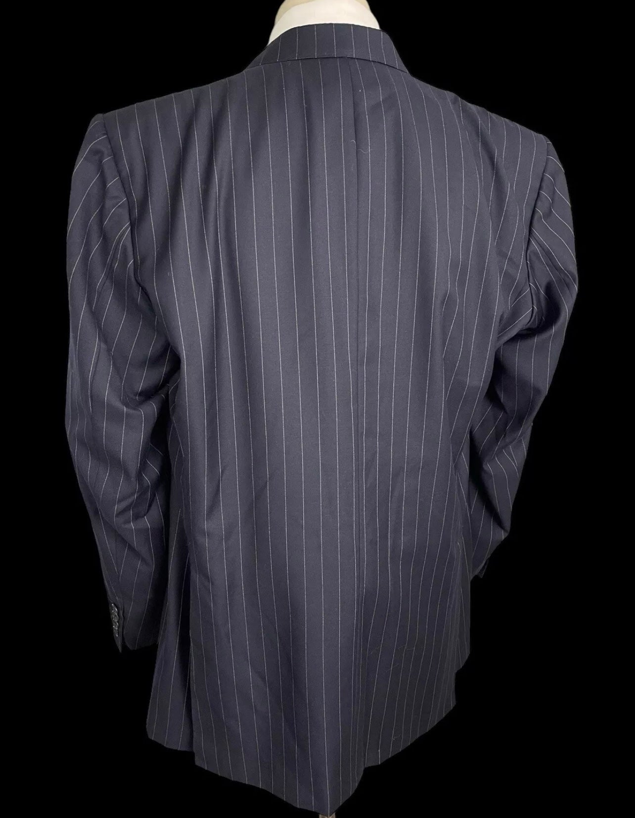 Richard James Savile Row Bespoke Double Breasted Navy Suit 46L /42x31” Pinstripe