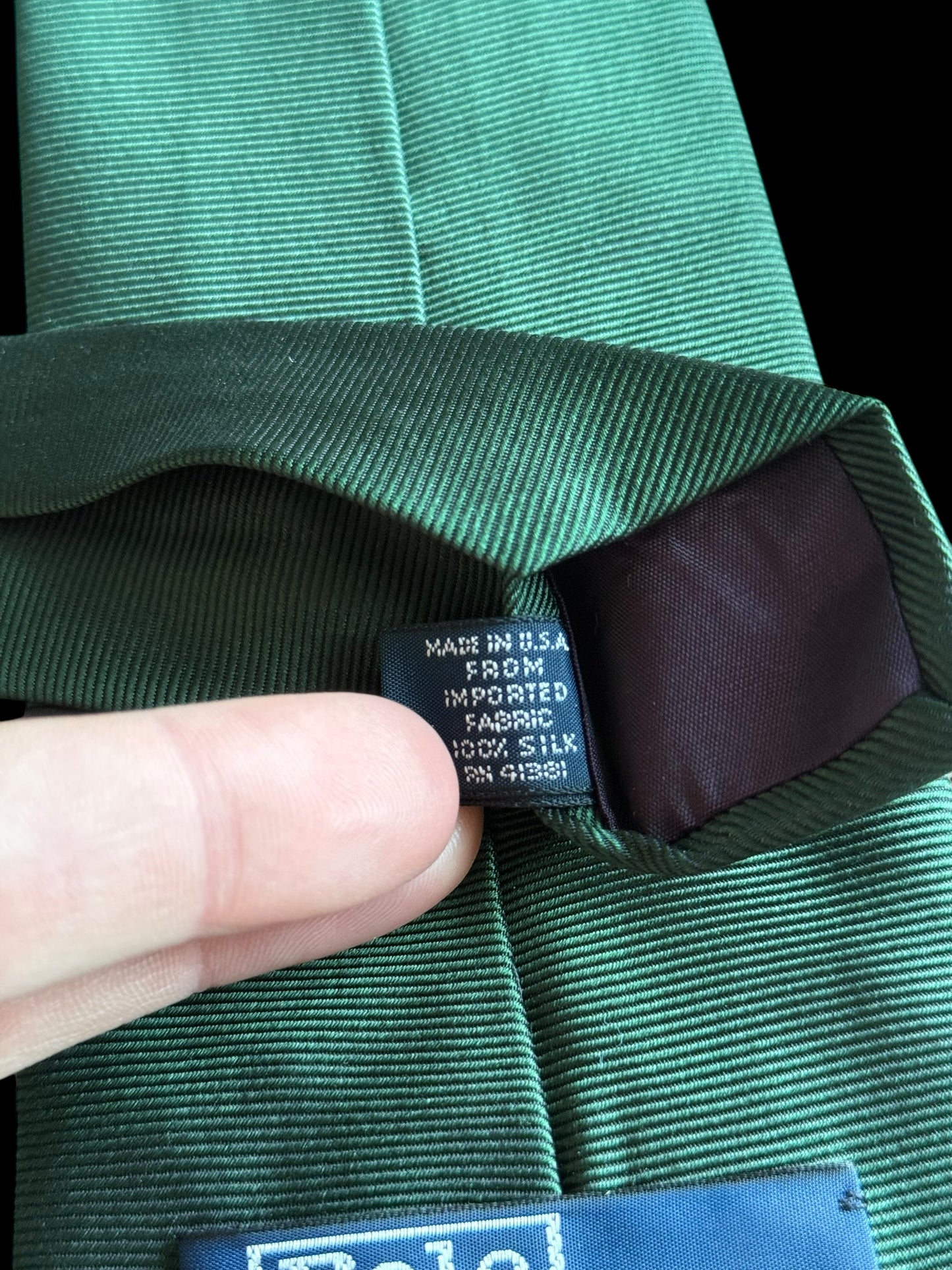 Polo Ralph Lauren Teddy Bear Tie Green Silk Hand Made In USA