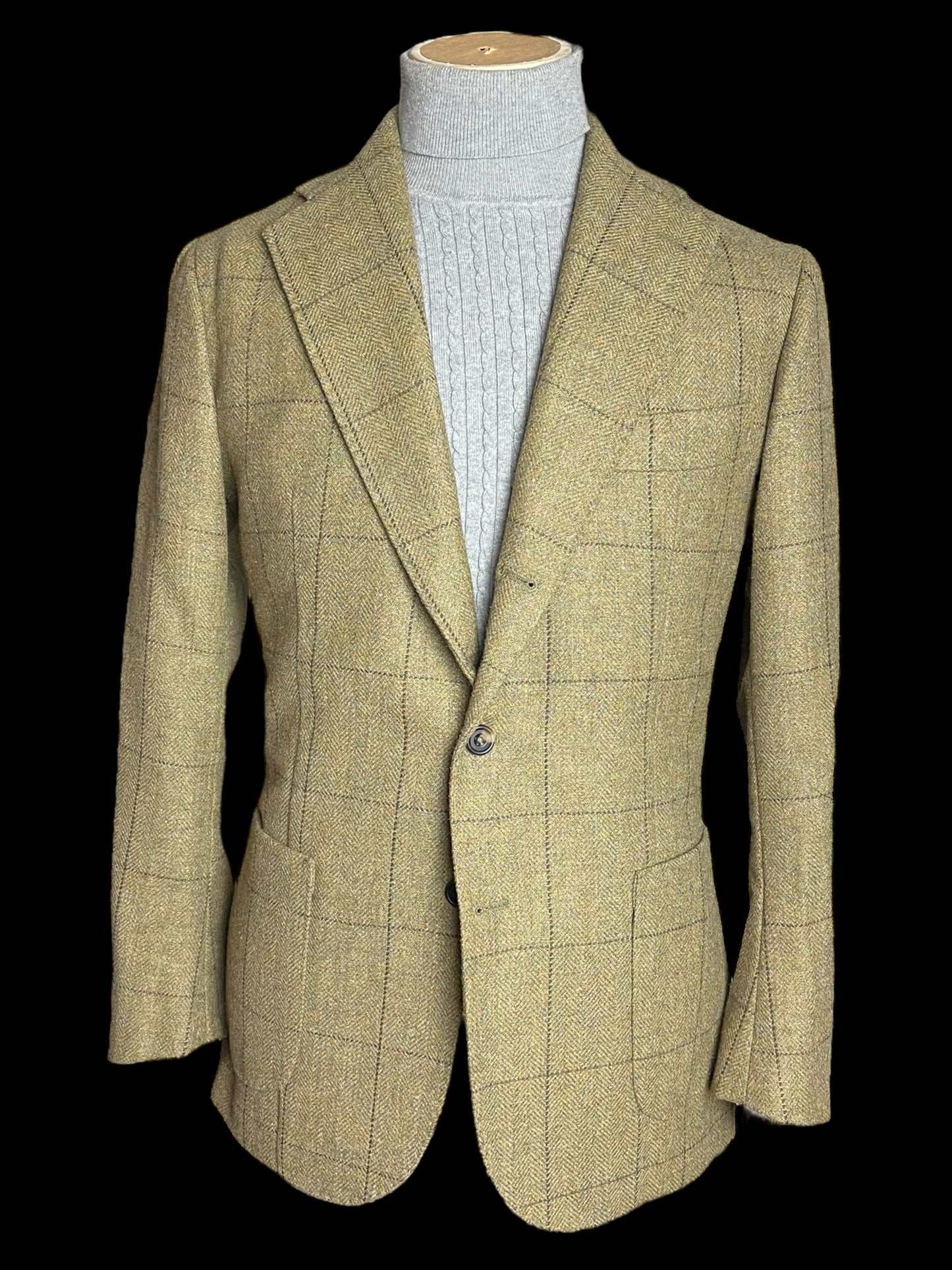 Natalino Tweed Sport Coat Jacket 38S Half Lined Windowpane Check