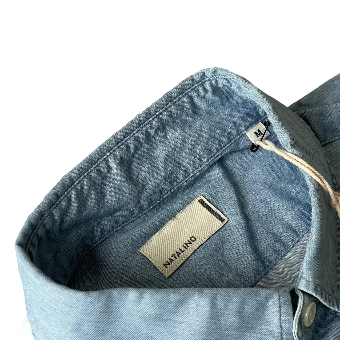 BNWT Natalino Denim Chambray Shirt Medium Made In Japan RRP £145