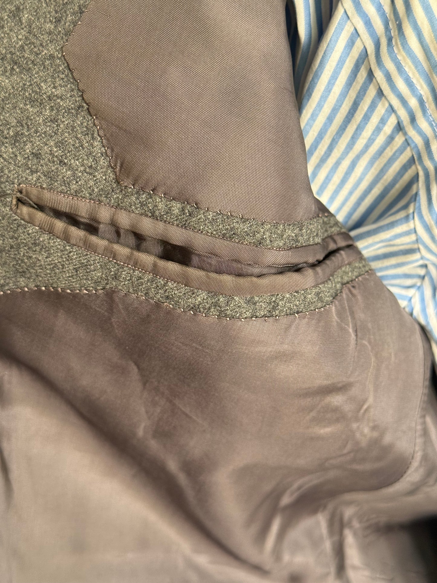 Bespoke 1960’s Hayward Grey Wool Flannel Blazer Size 38S Savile Row