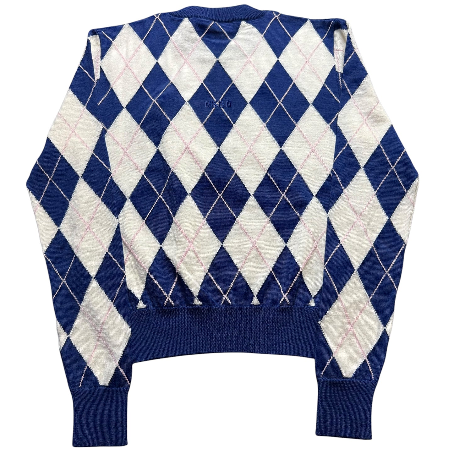 BNWT Women’s MSGM Argyle Knit Sweater Virgin Wool RRP £345
