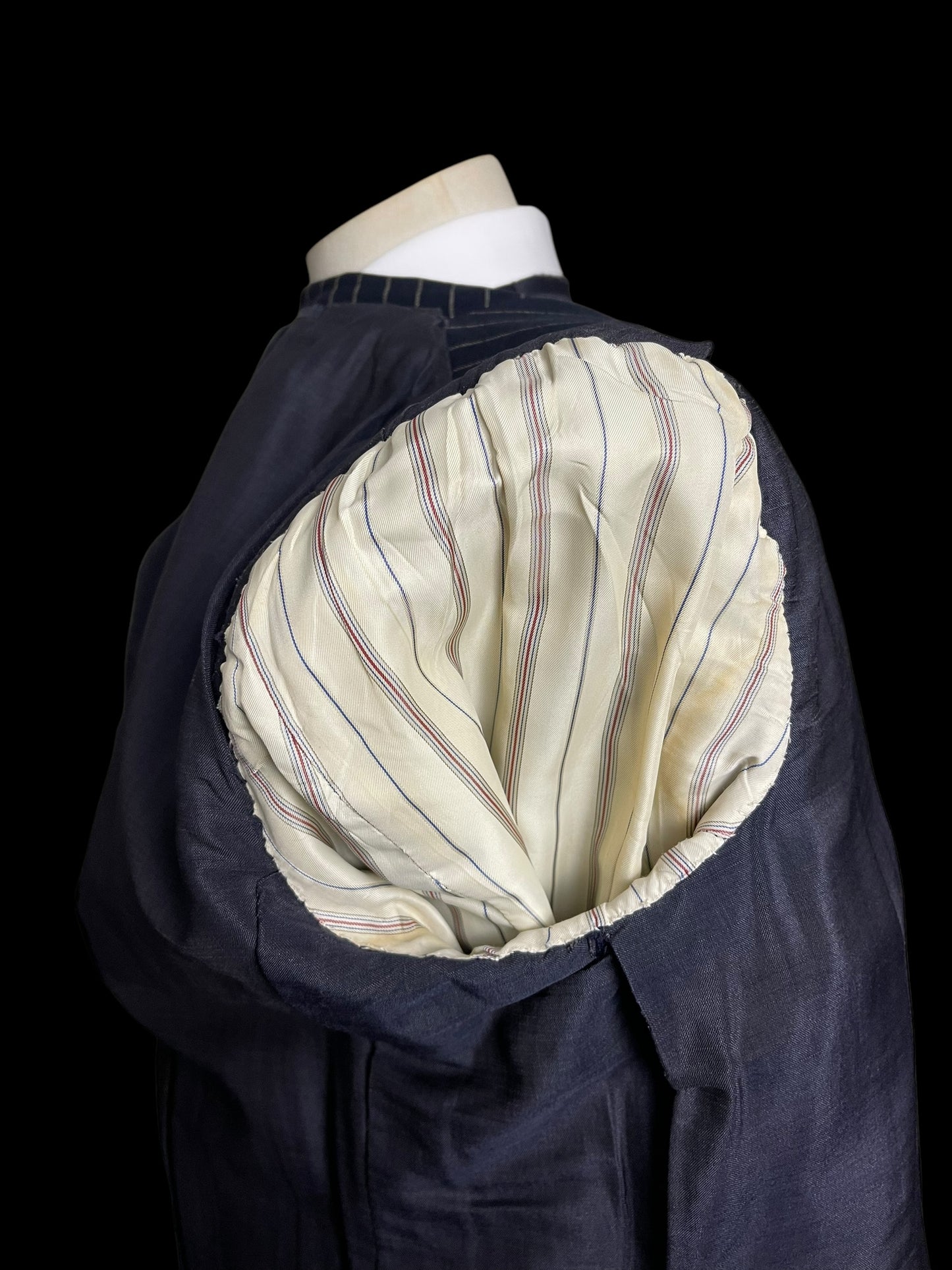 Bespoke Sandon & Co Savile Row 3pc Suit 40R / W34” Navy Chalkstripe 1960’s