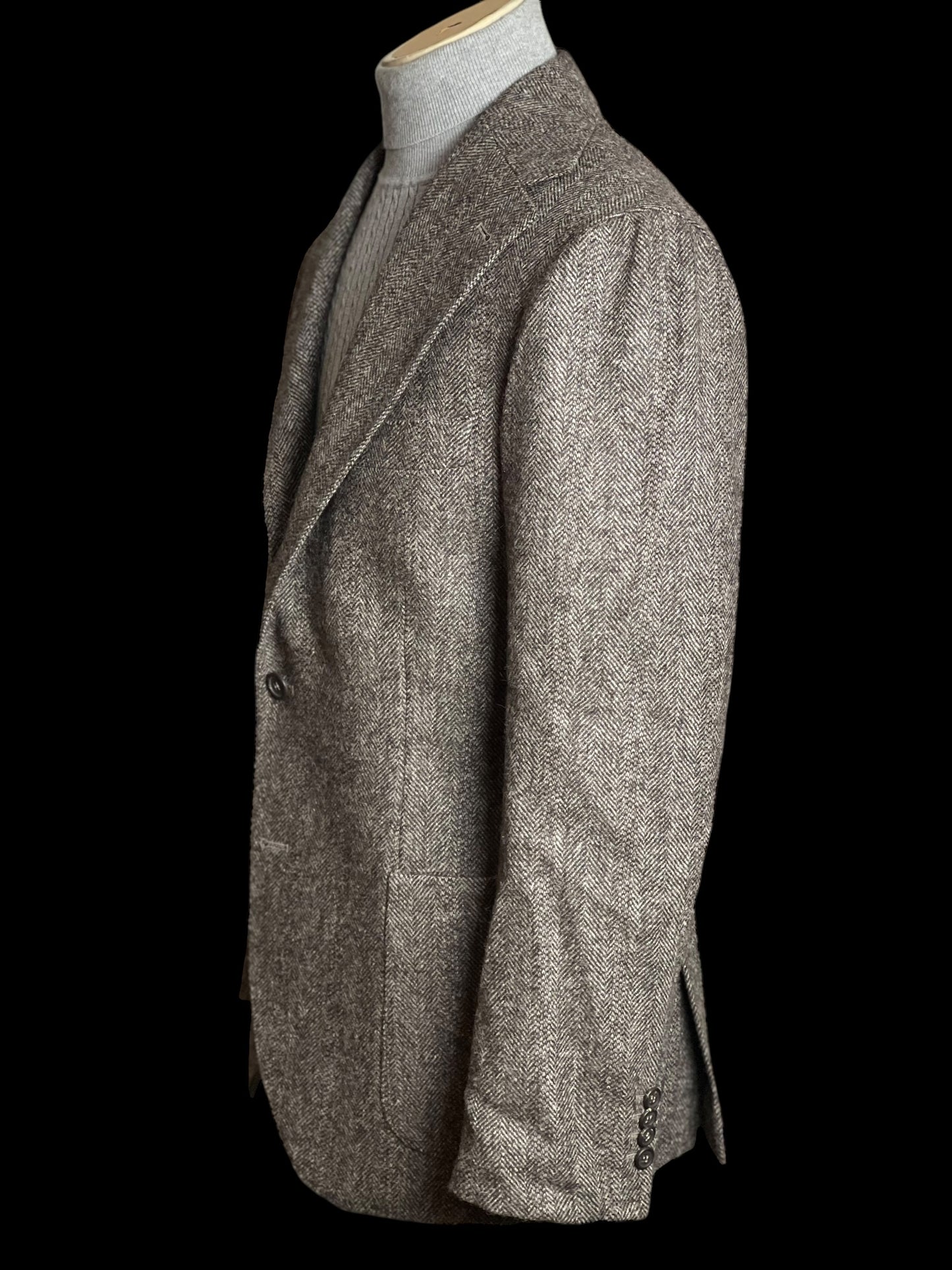 Natalino Tweed Sport Coat Jacket 38R Half Lined Herringbone