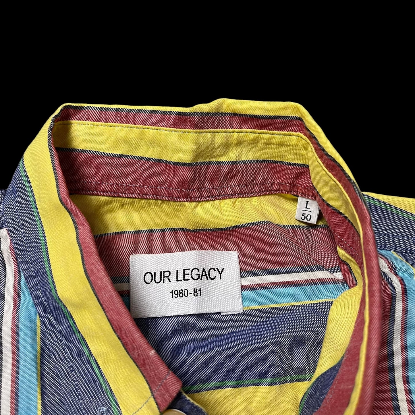 Our Legacy Striped Shirt Cotton & Linen Size Large