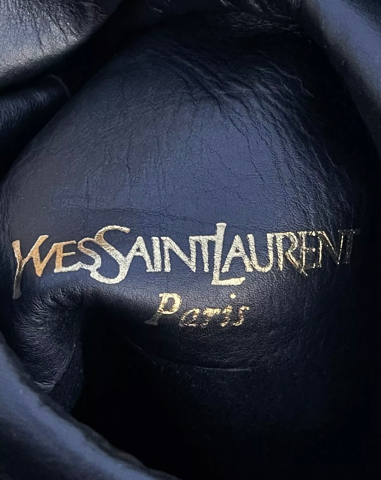 Yves Saint Laurent Over The Knee Boots US6.5 UK4.5 Black Ribbed Texture & Leather