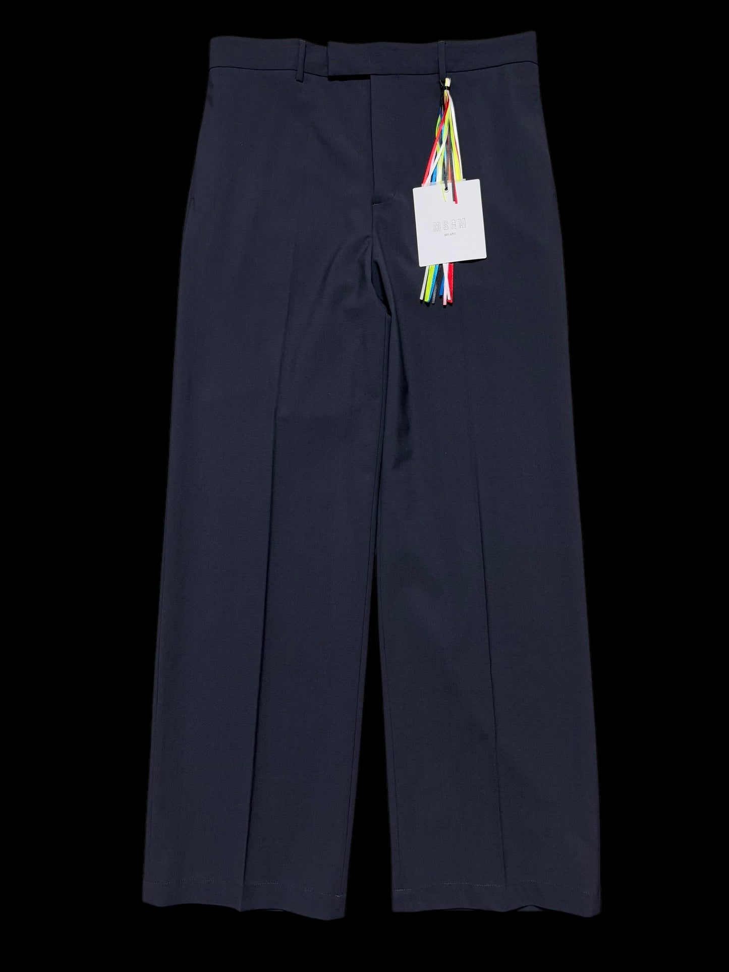 BNWT Men’s MSGM Wide Leg Wool Trousers Navy RRP £365