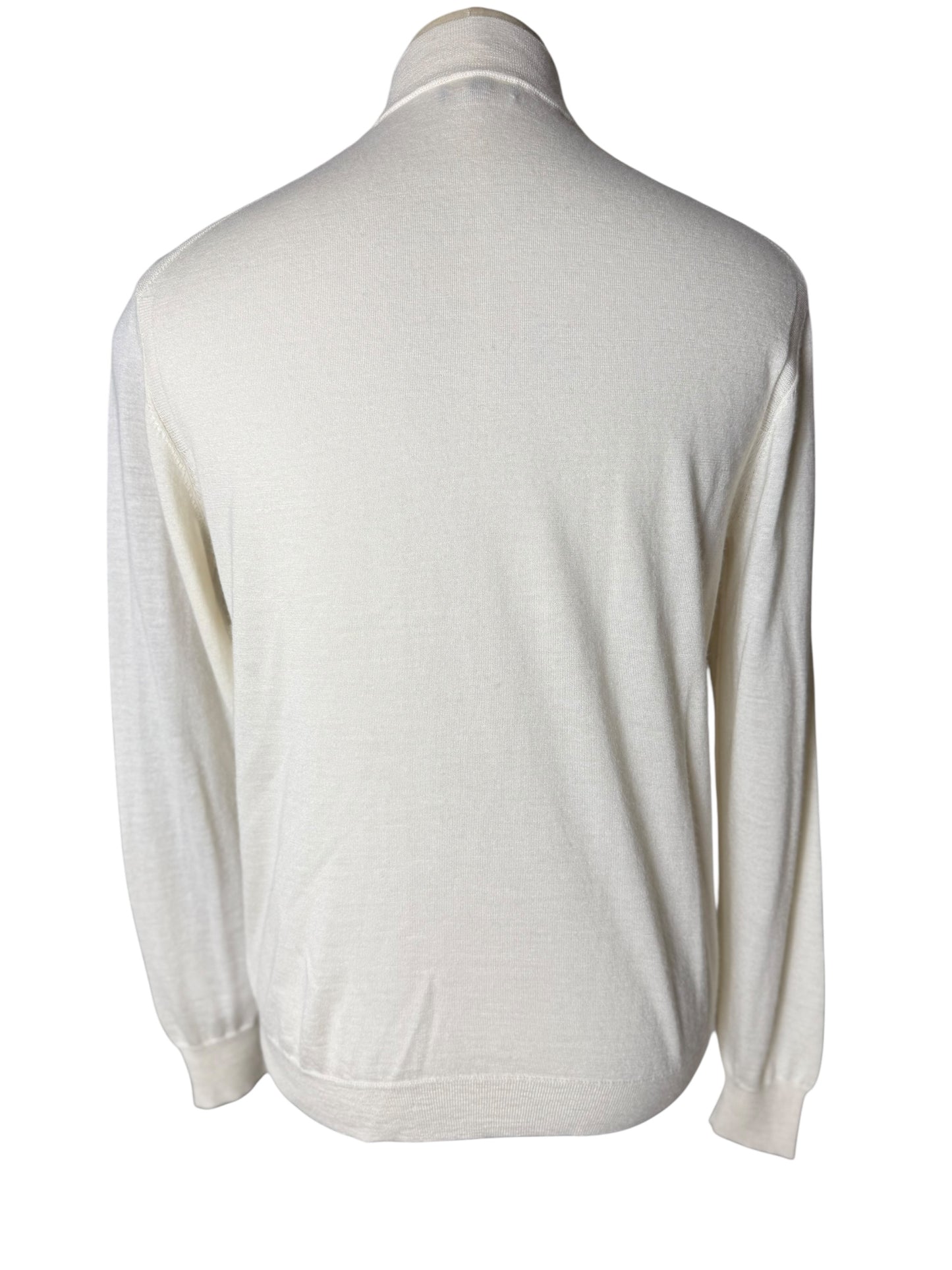 Men’s N.Peal Cashmere Silk Mock Neck Jumper Large Ivory