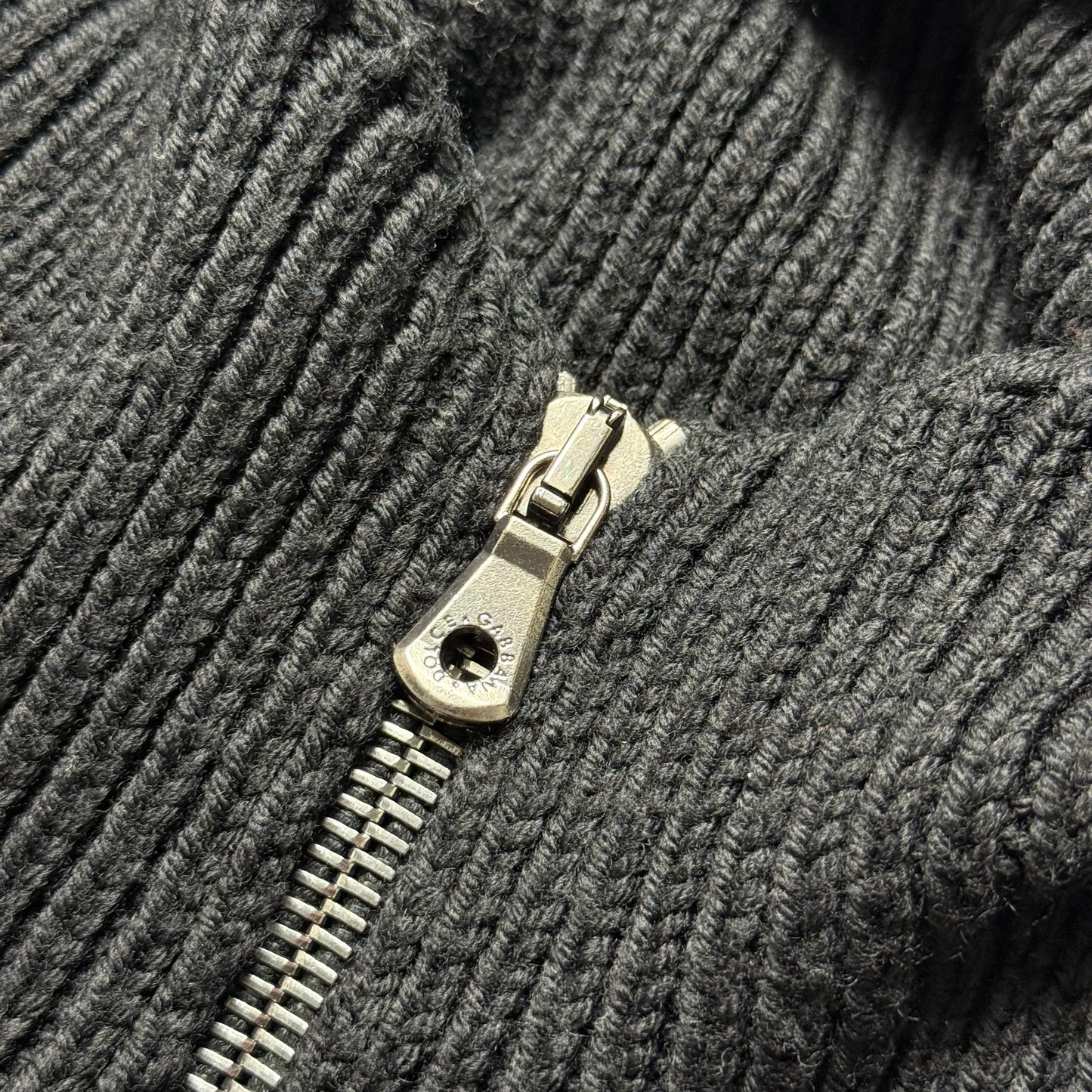 Men’s Dolce & Gabbana Chunky Knit Wool Hoodie Size 48 Black Wool