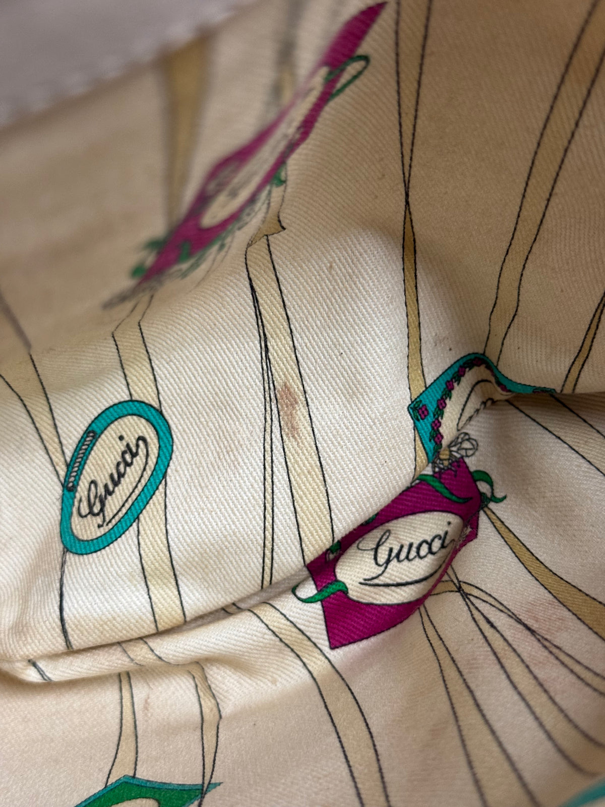 Vintage Women’s Gucci Peggy Canvas Monogram Bamboo Shoulder Bag