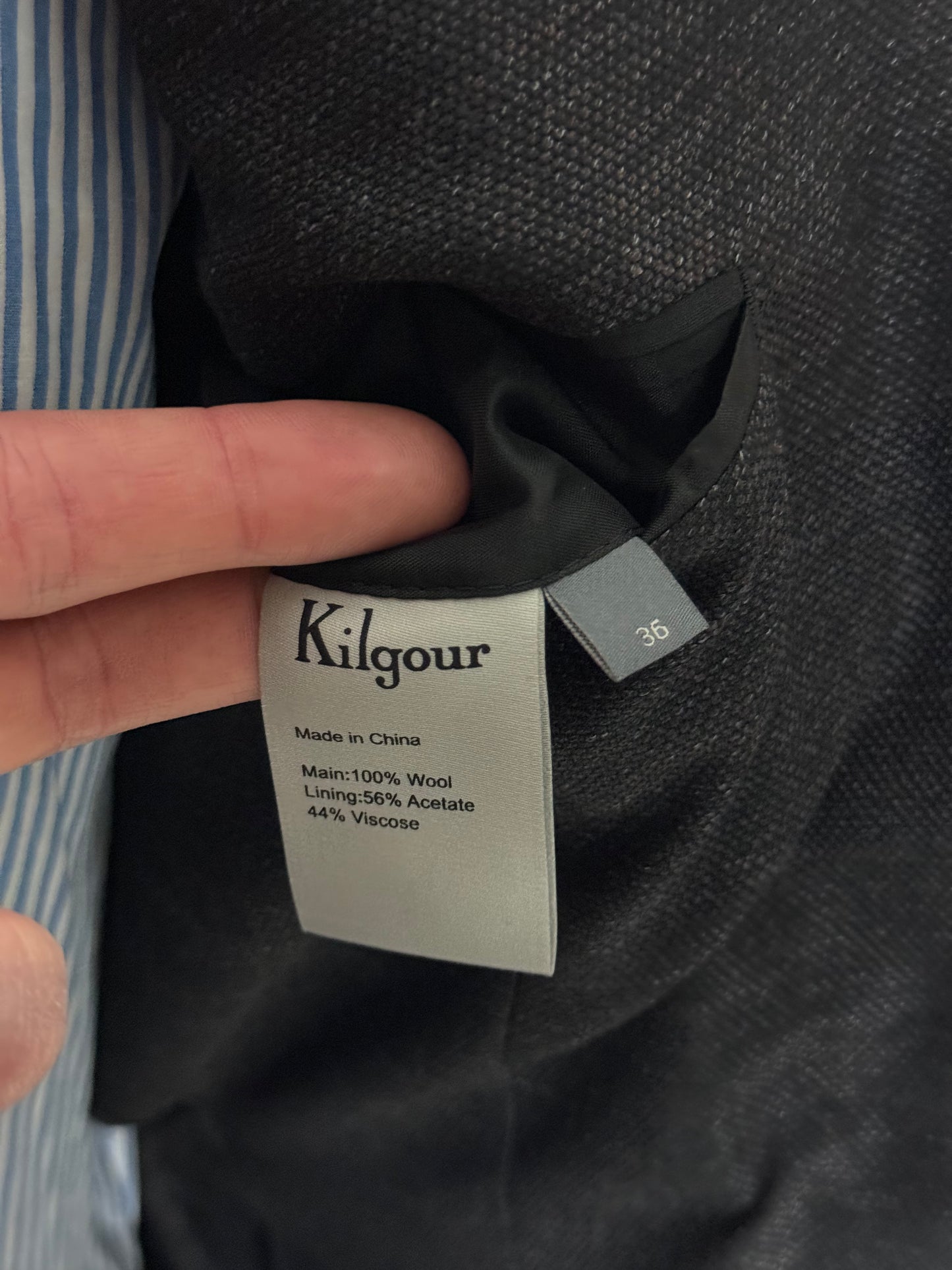 Kilgour Savile Row Brown Hopsack Wool Sport Coat Blazer 36”