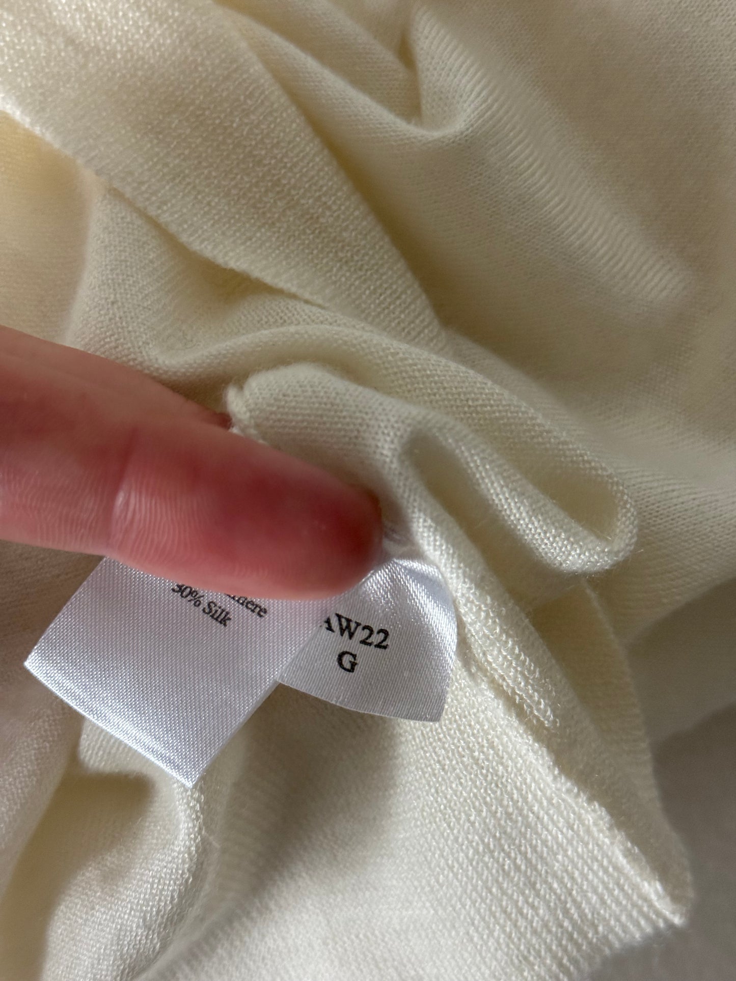 Men’s N.Peal Cashmere Silk Mock Neck Jumper Large Ivory