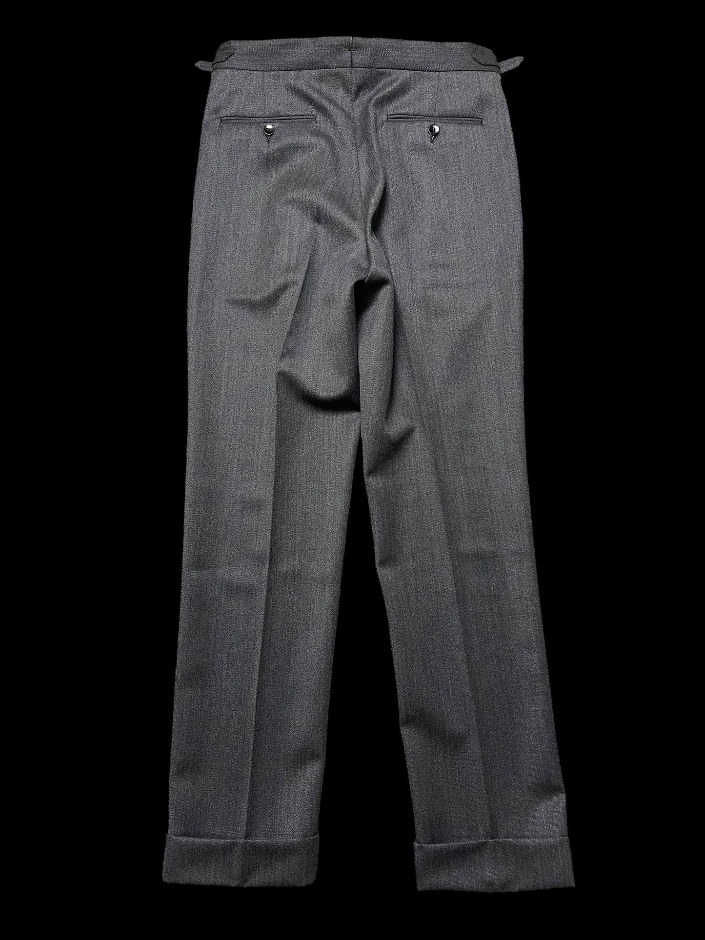 Natalino Single Pleat Front Trousers Wool Cavalry Twill 32” Grey