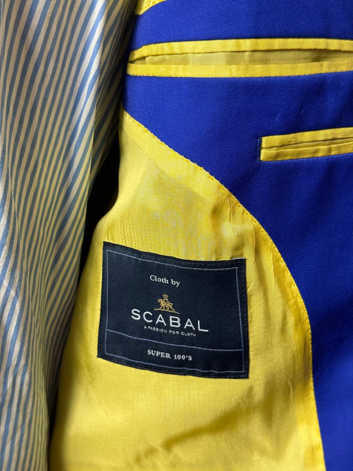 Bespoke Scabal Electric Blue Suit 44S / W40S