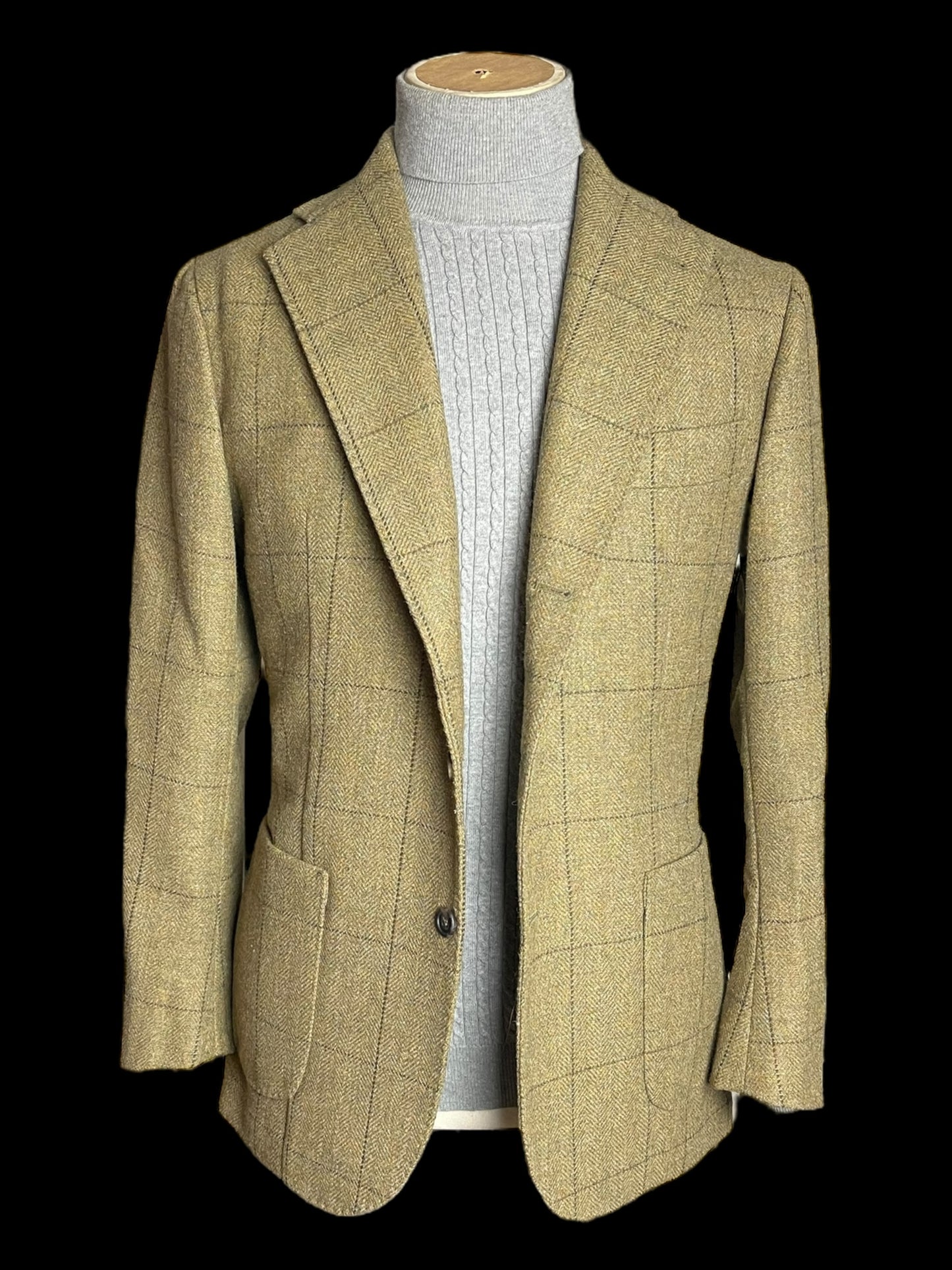 Natalino Tweed Sport Coat Jacket 38S Half Lined Windowpane Check