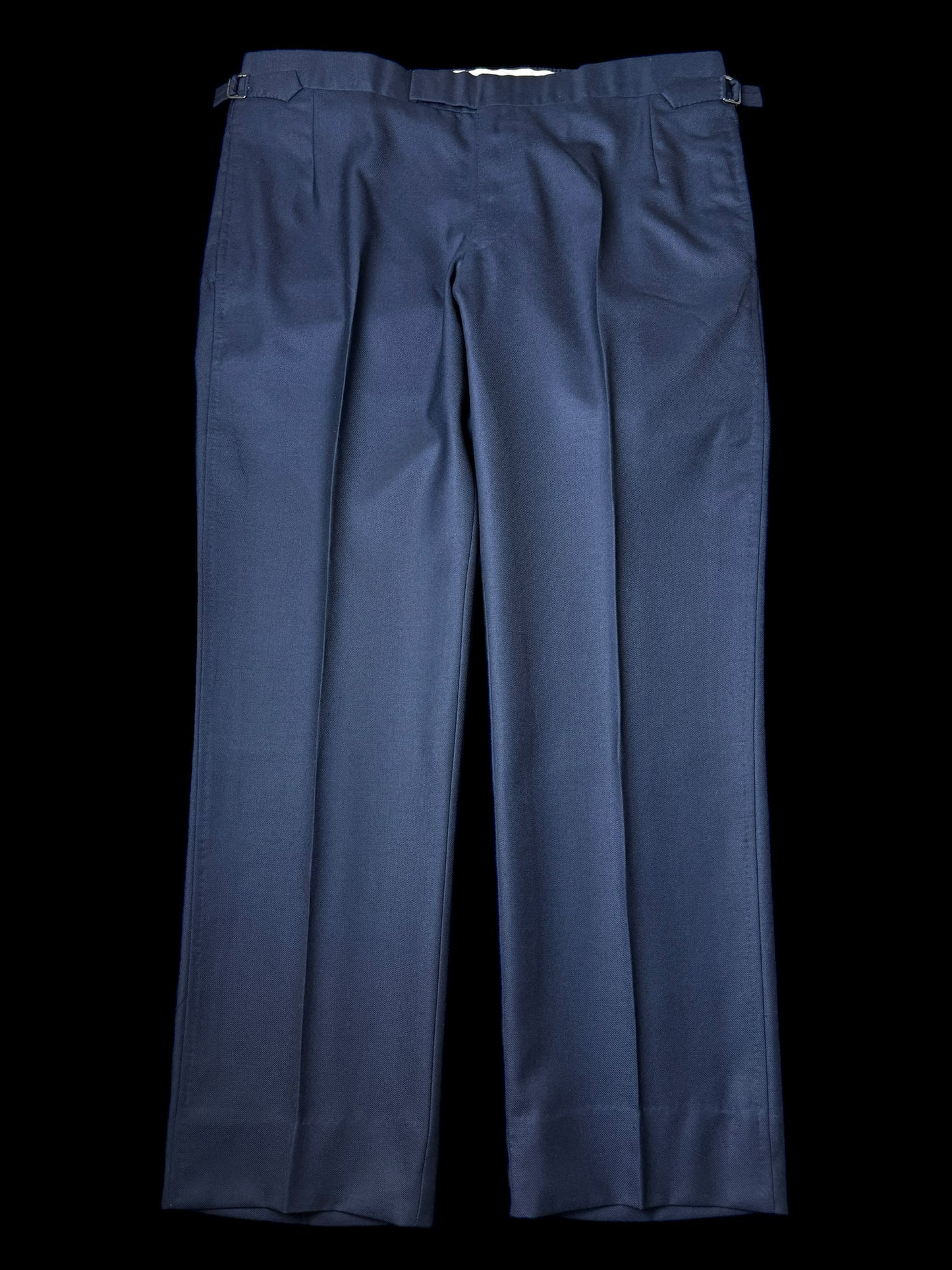 Bespoke Kent & Haste Savile Row Navy Suit Trousers W38” Superfine Wool