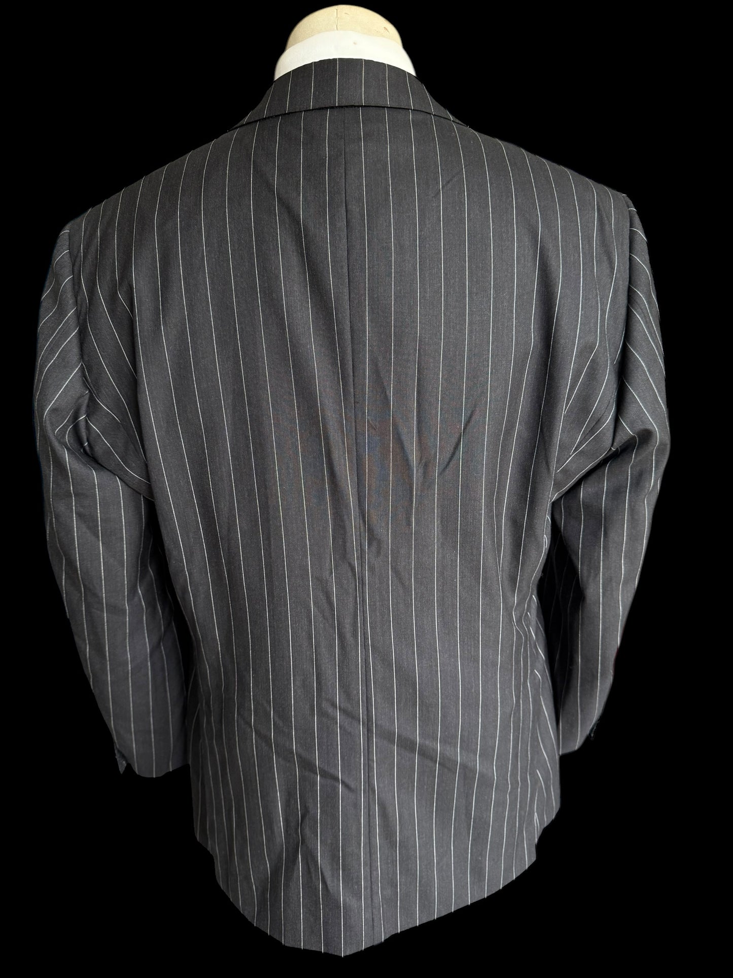 Bespoke John N Kent Grey Pinstripe Blazer 46S Sport Coat Full Canvas Savile Row