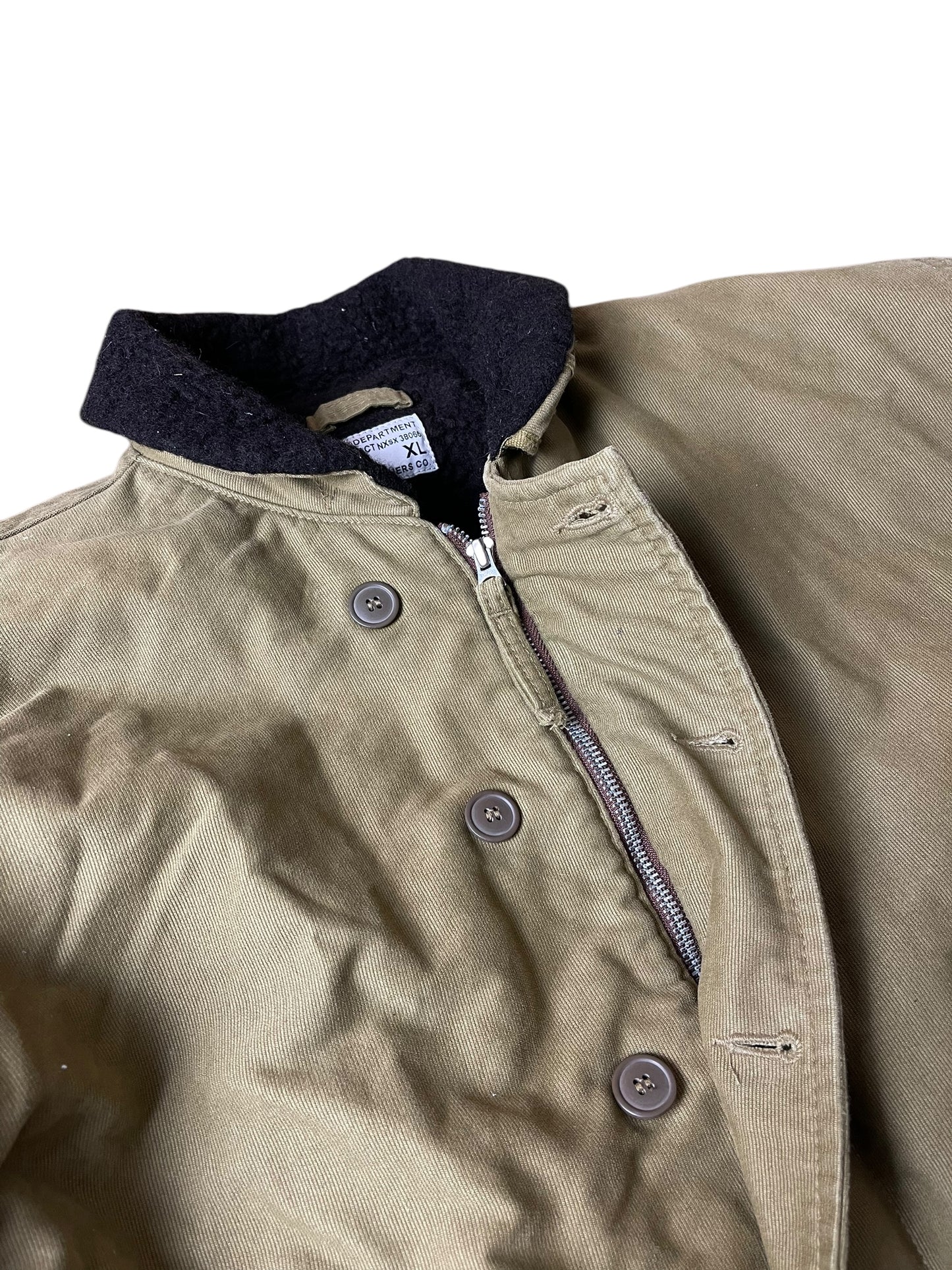 PIKE BROTHERS N-1 Deck Jacket XL Moss Green Military Wool Lined