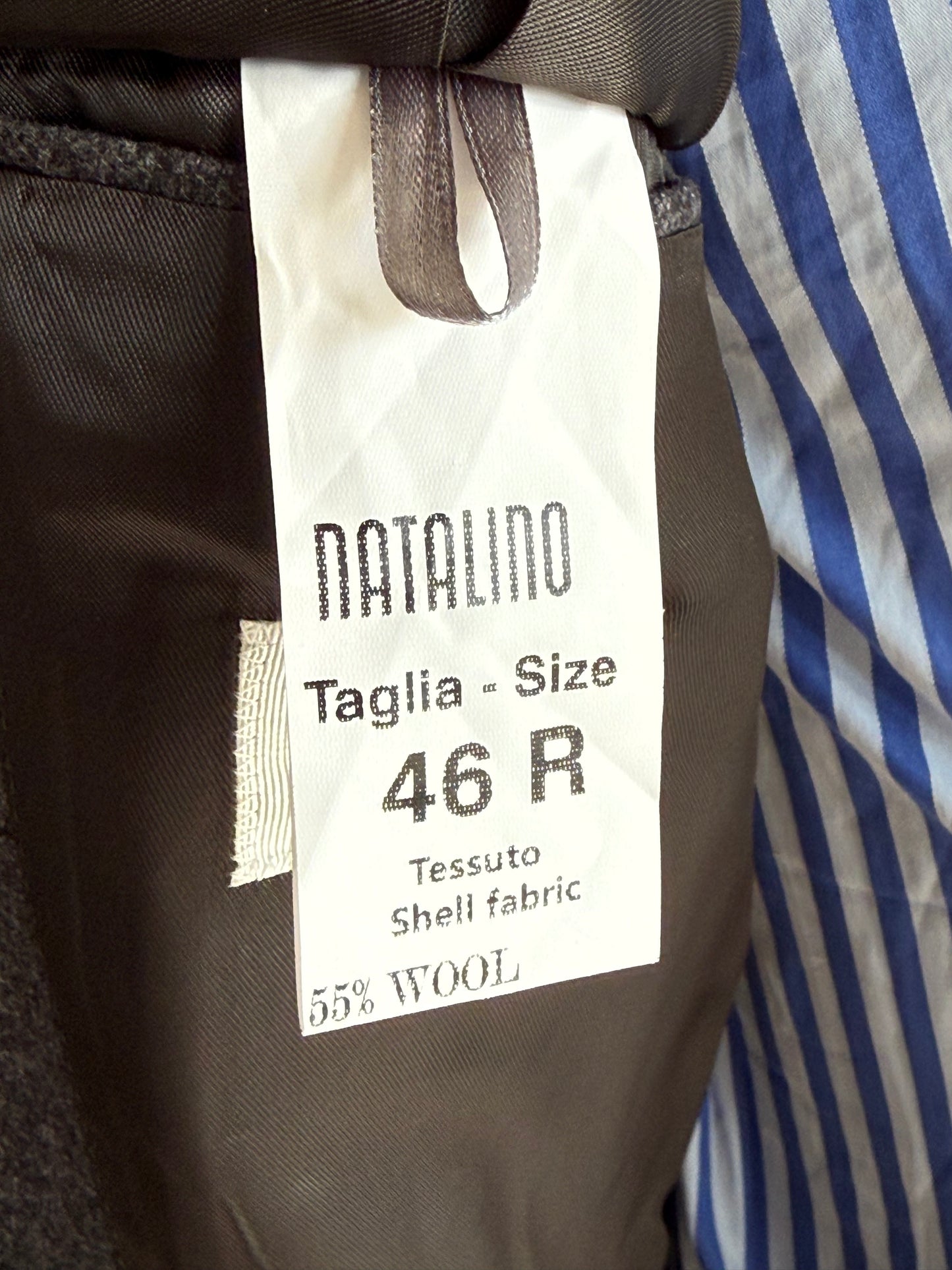 BNWT Natalino Mid Grey Flannel Sport Jacket 36R Wool Cotton Cashmere RRP £470