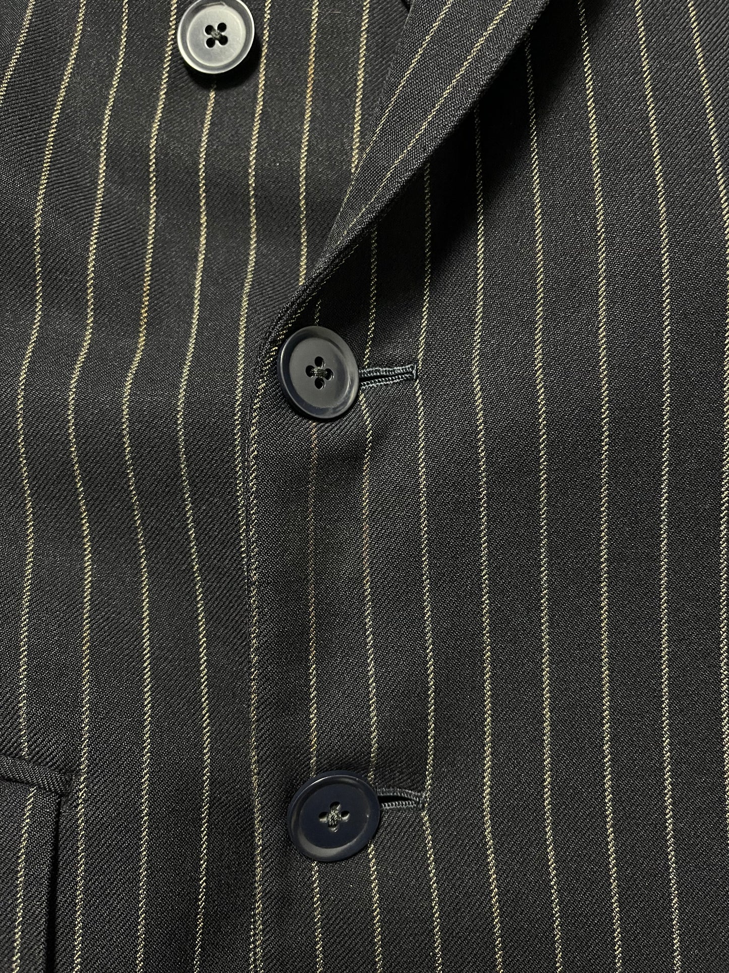 Bespoke Sandon & Co Savile Row 3pc Suit 40R / W34” Navy Chalkstripe 1960’s