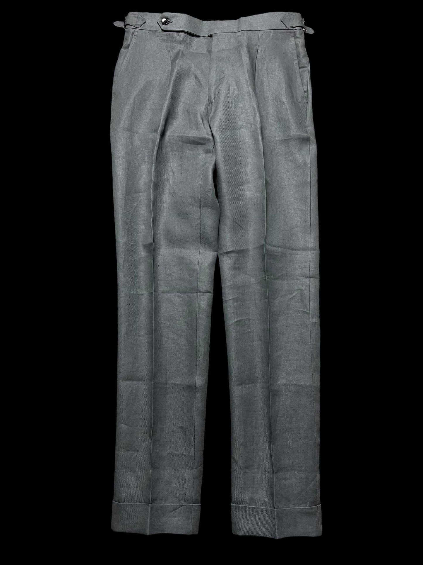 Natalino Single Pleat Front Linen Trousers 32L Grey