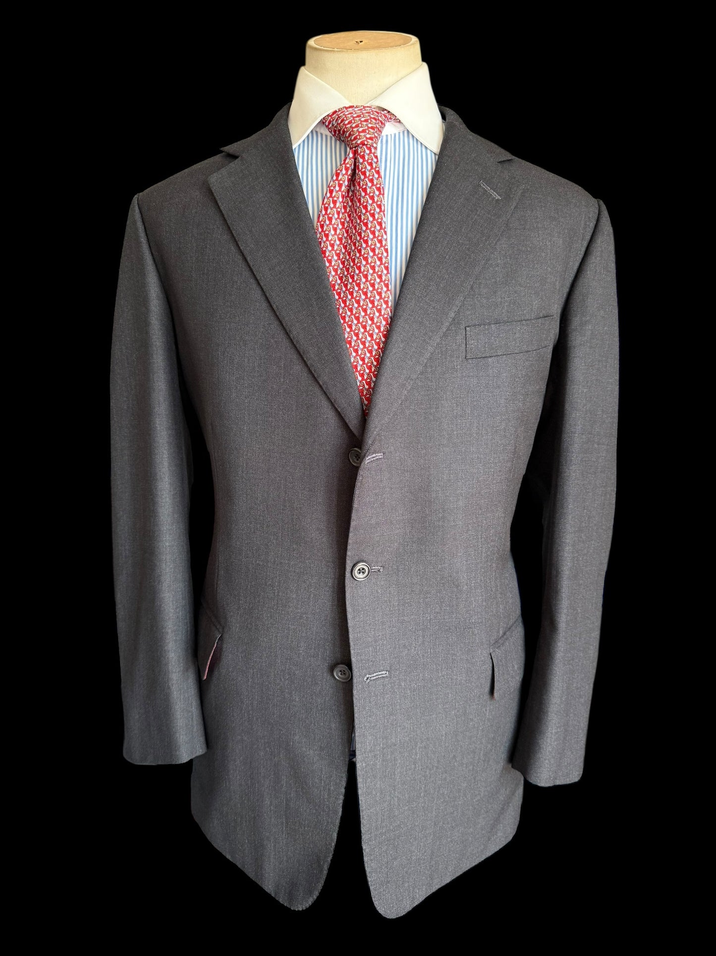 Gieves & Hawkes Bespoke Grey Suit 42R / W38” Savile Row 3 Button