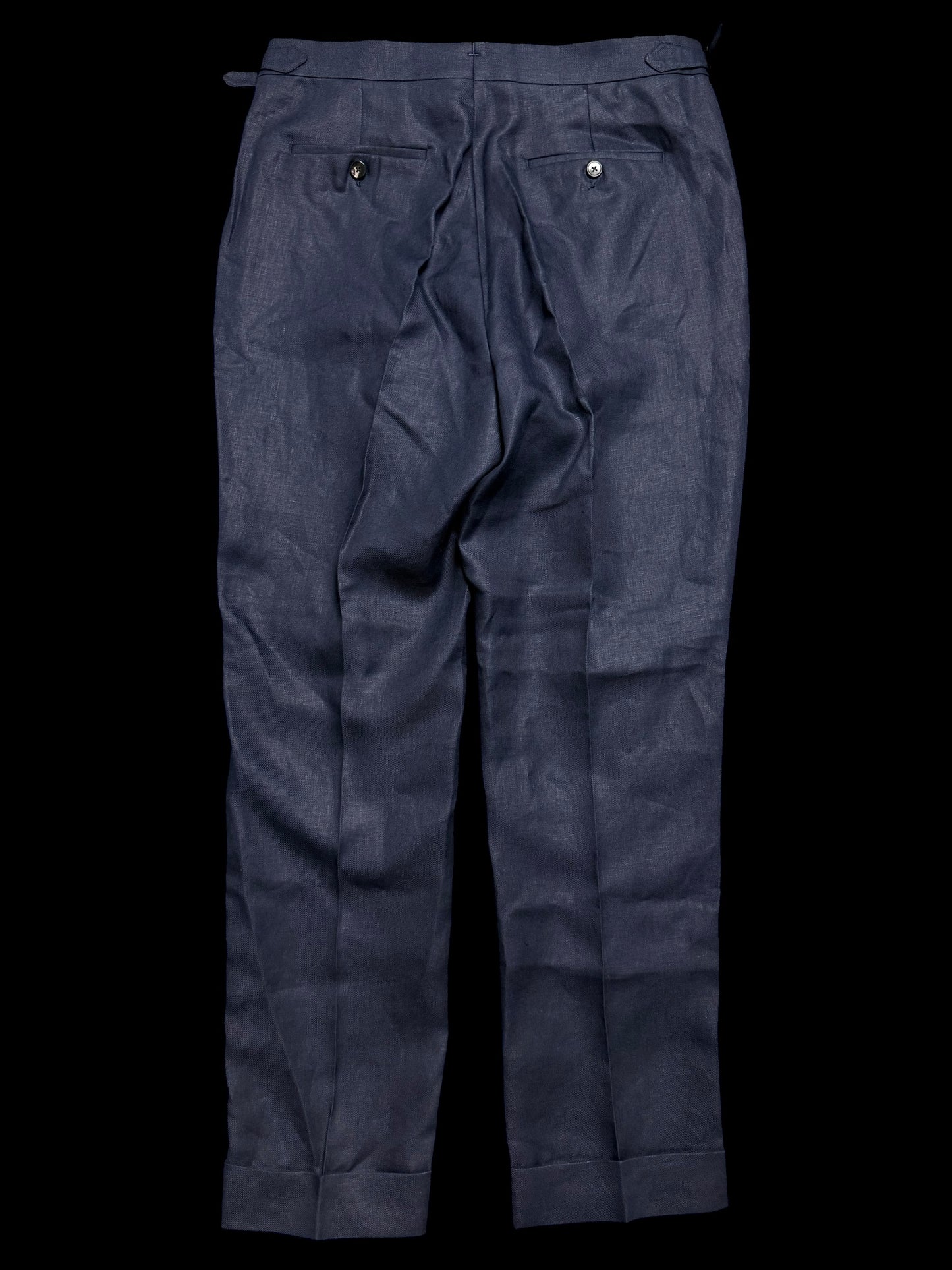 BNWT Natalino Linen Single Pleat Trousers Sz50 W34S Parkgate Navy RRP £195