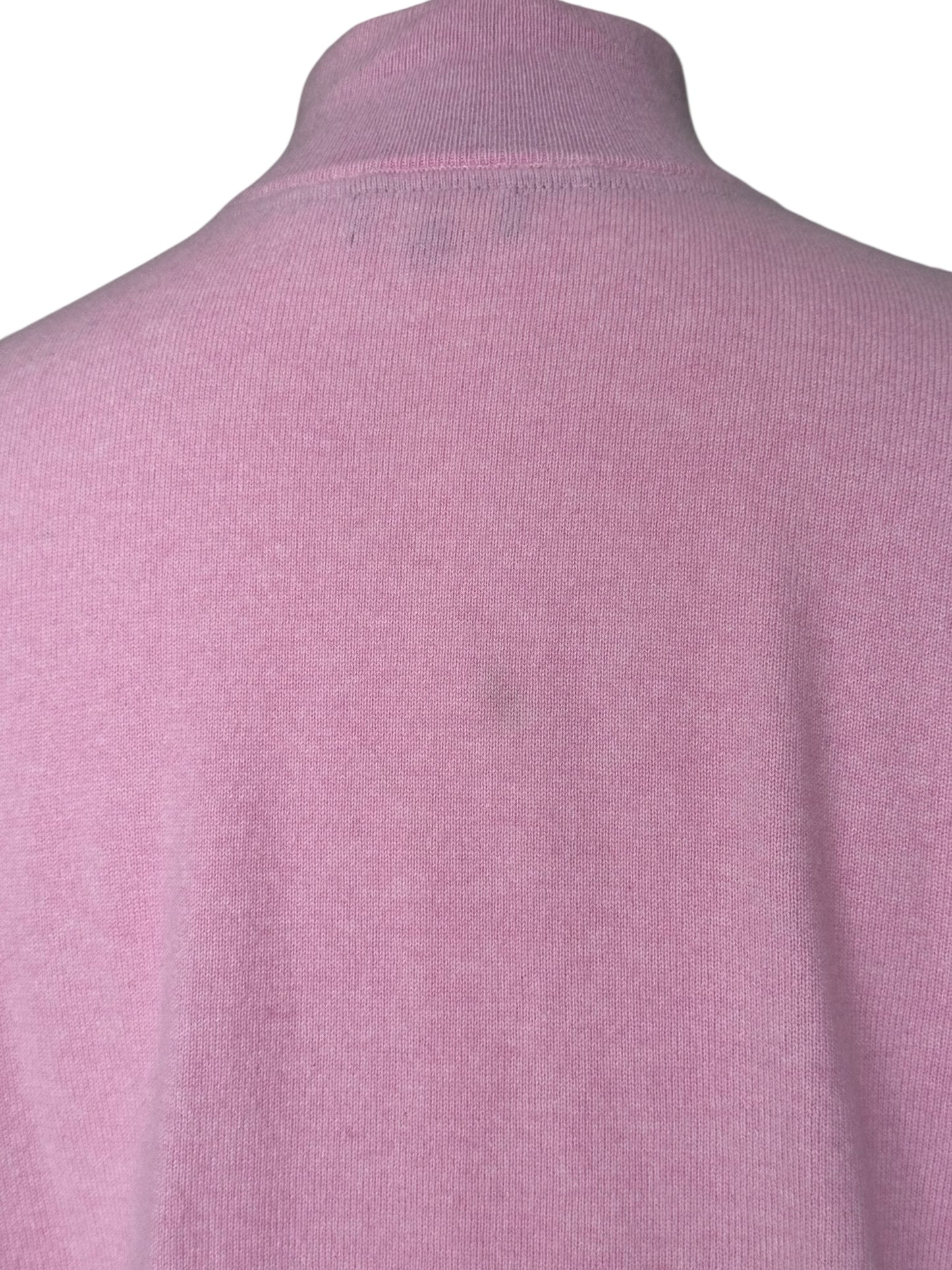 Men’s N. Peal Carnaby 1/4 Zip Cashmere Jumper Pink Size Large SS22 RRP £375
