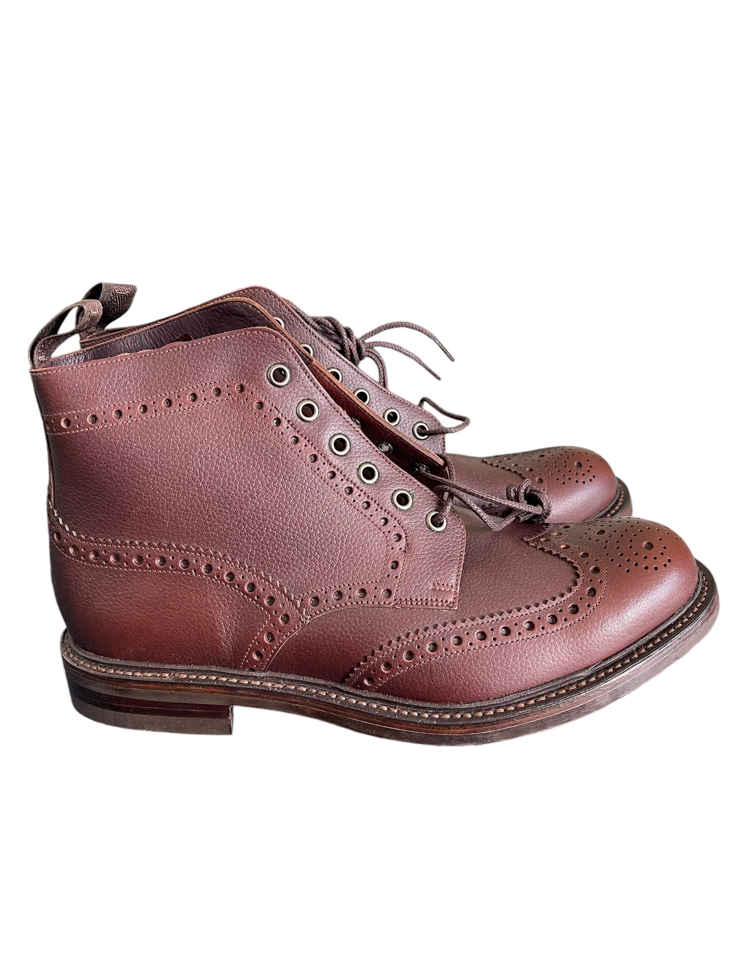 BNWB Loake Bedale Mahogany Boots UK 9G Grain Calf Leather Goodyear Welted
