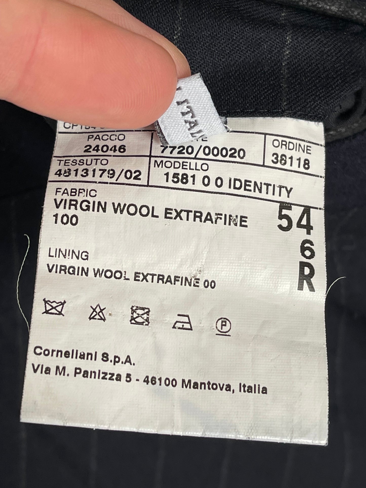 Corneliani Overcoat 54R / UK44 Navy Bib Front Extrafine Wool